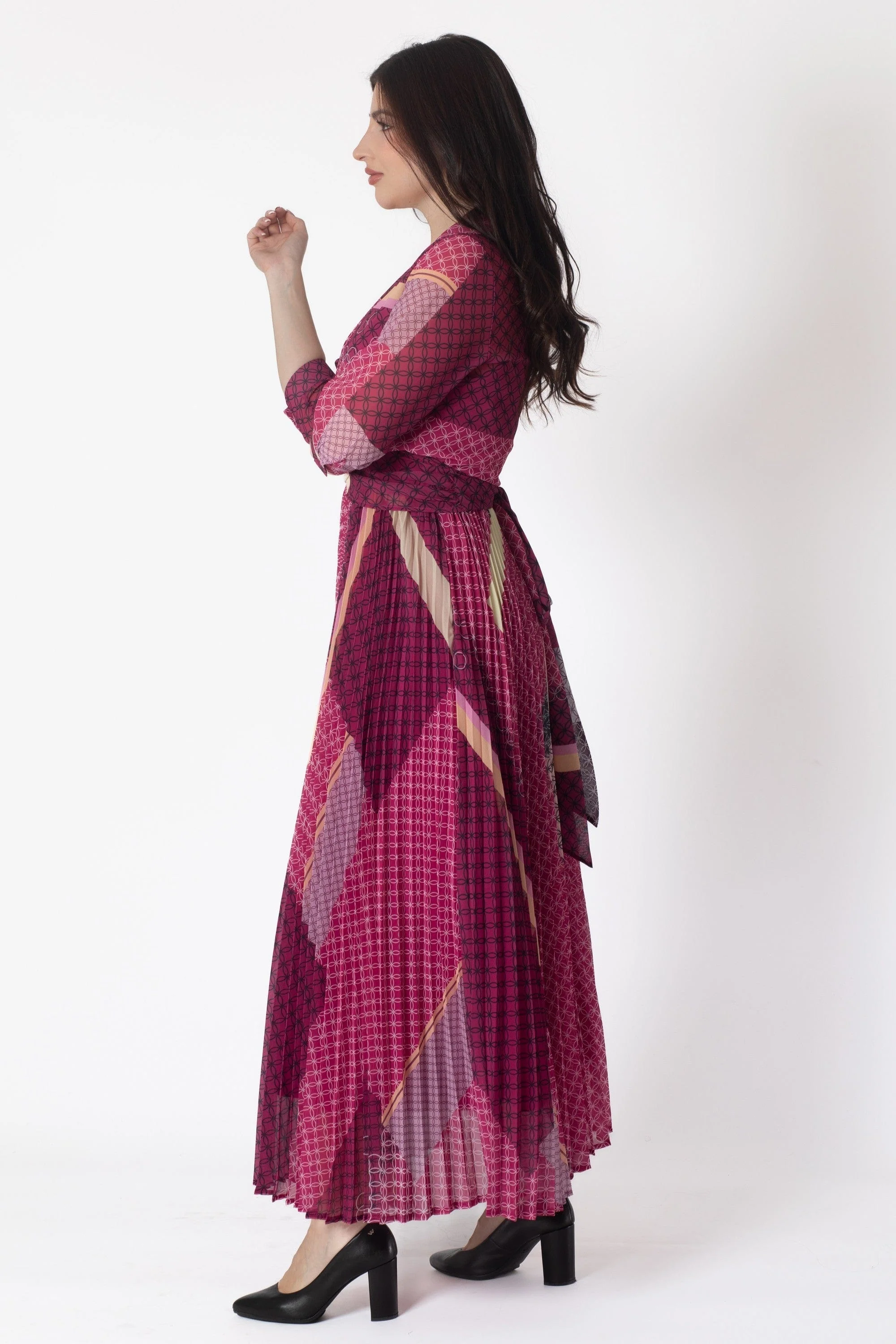 Printed Pleated Maxi Dress - Image 10