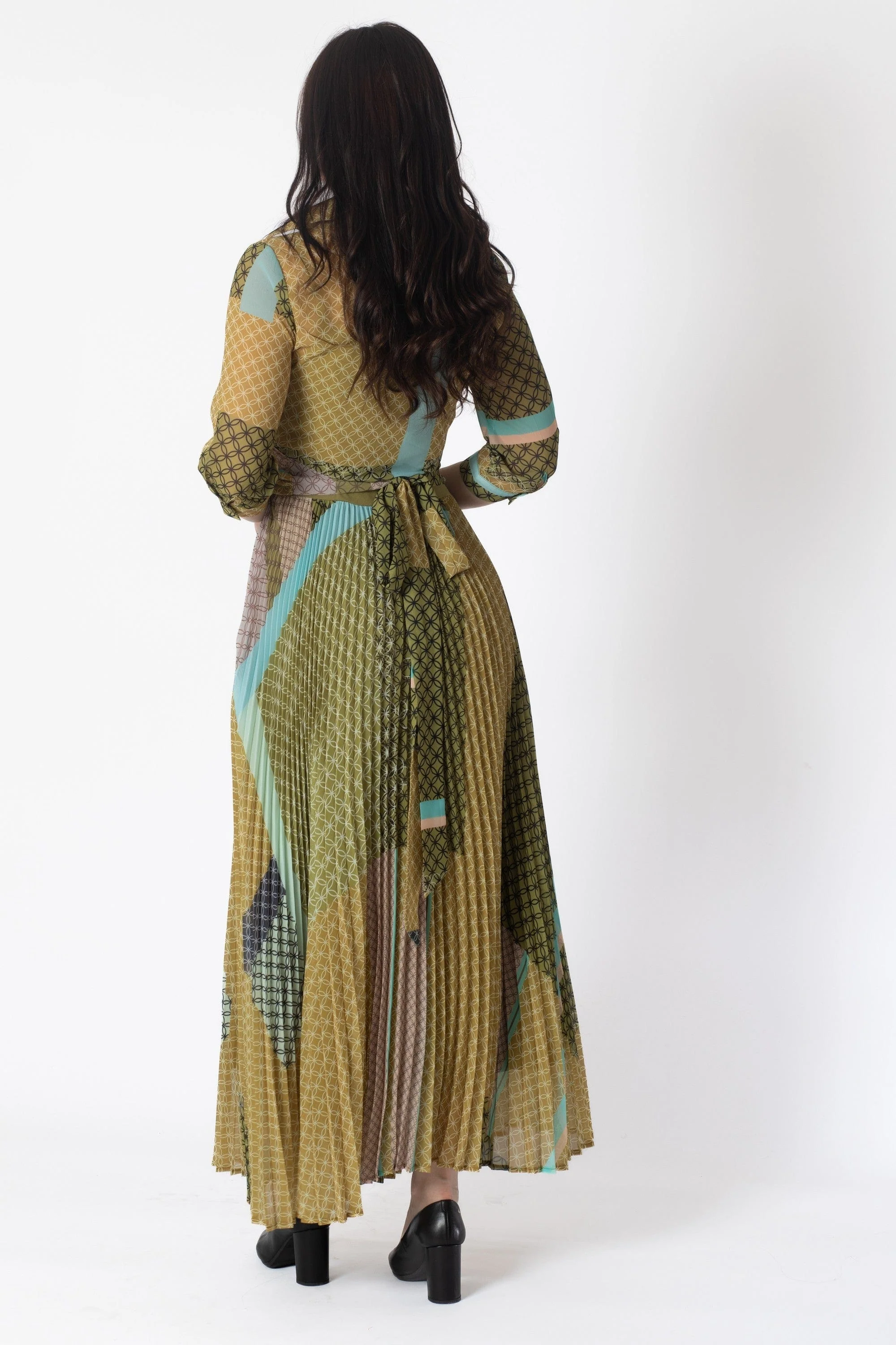 Printed Pleated Maxi Dress - Image 4