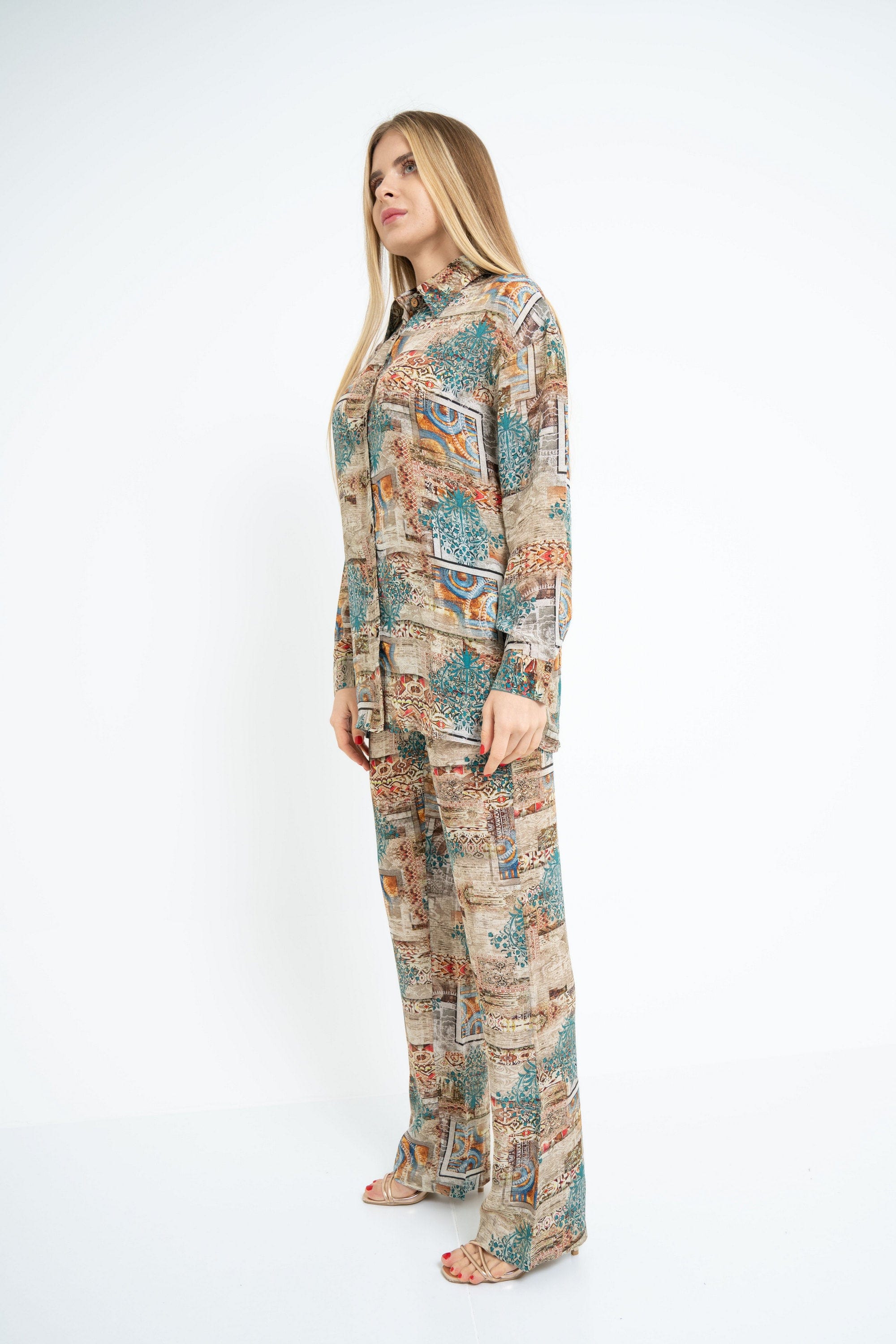 Printed Long Sleeve Blouse - Image 3