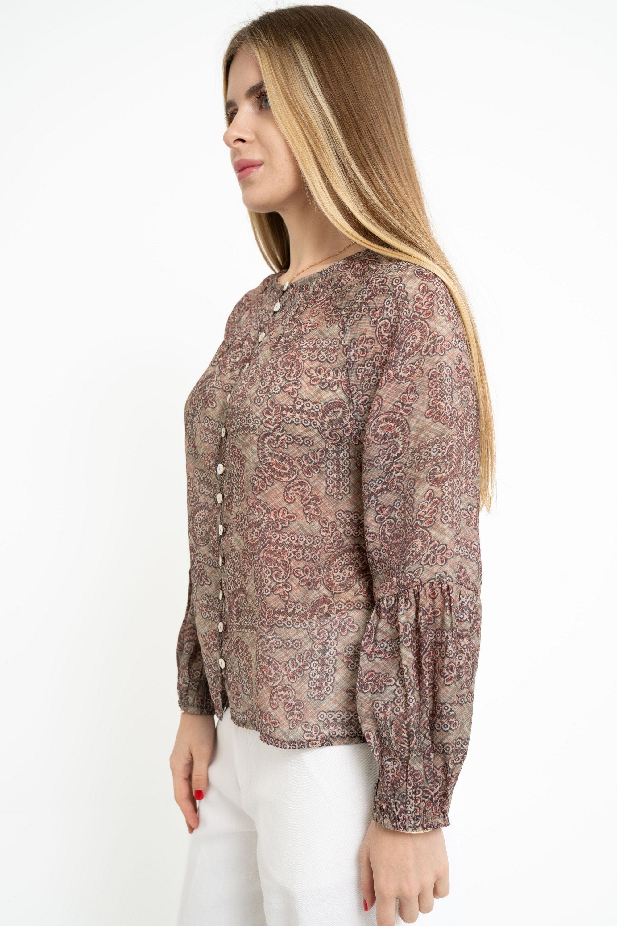 Long Sleeve Floral Blouse - Image 2