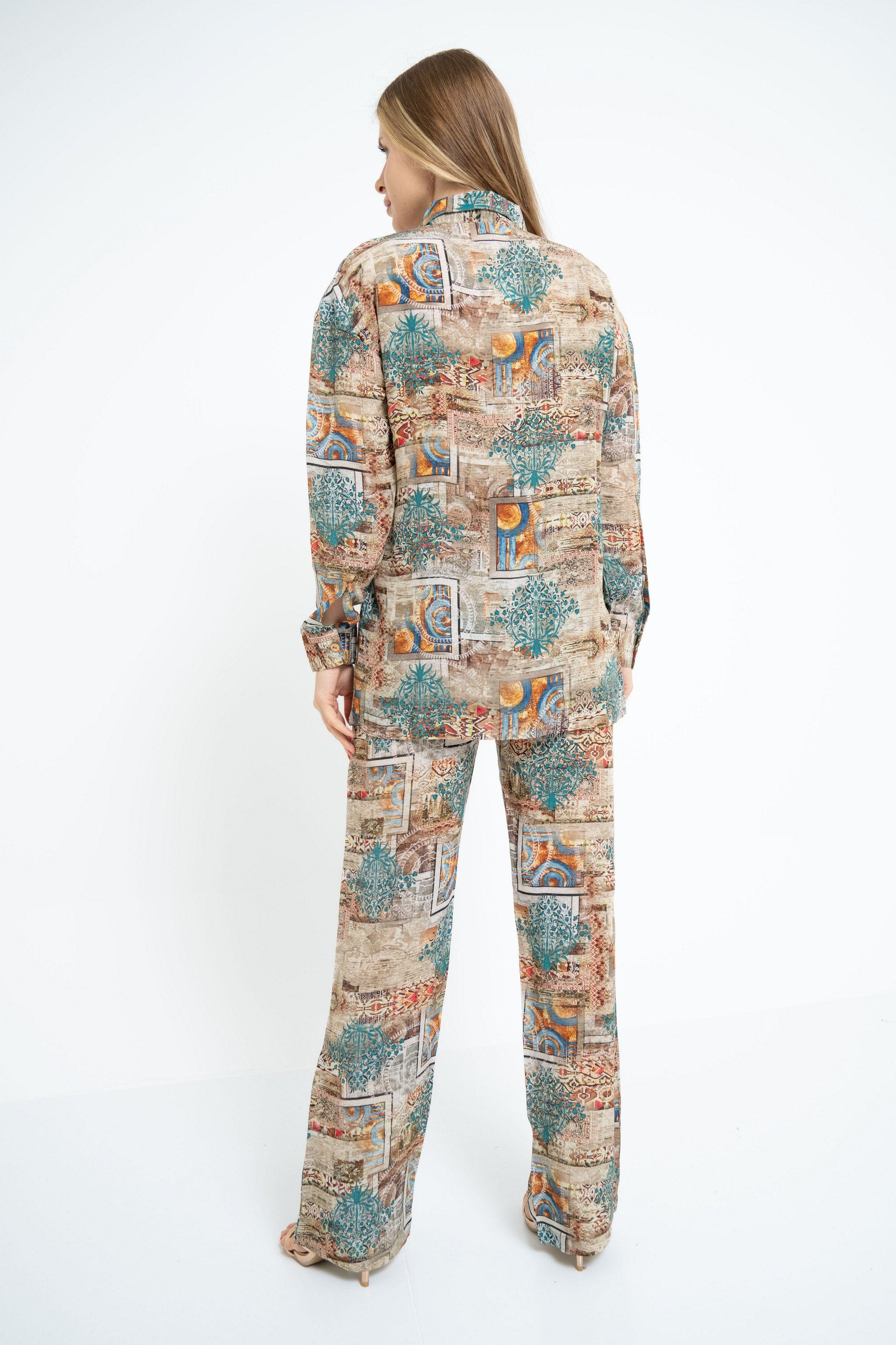 Printed Long Pants with Straight Cut - Image 2