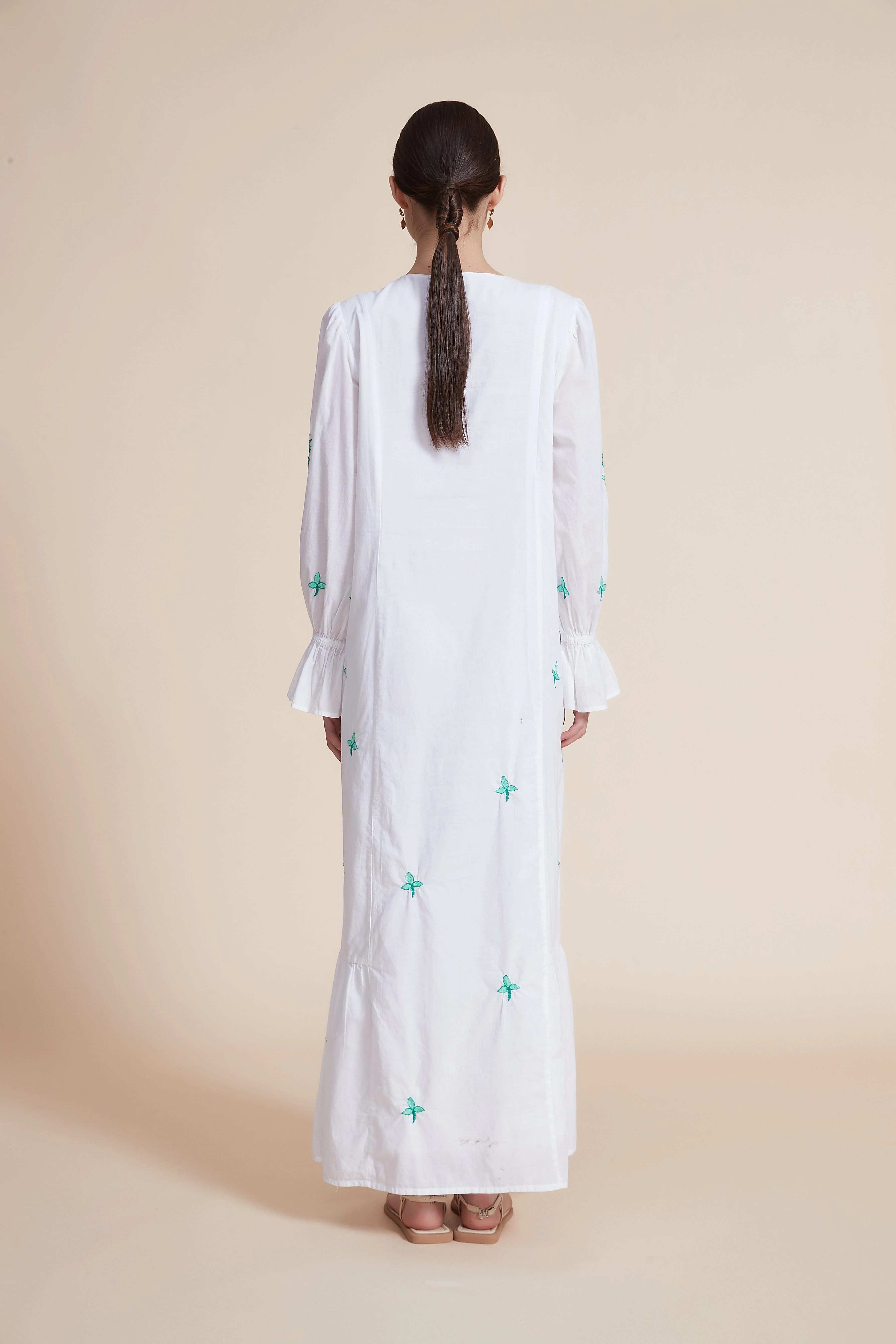 Embroidered Long Sleeve Maxi Dress - Image 3