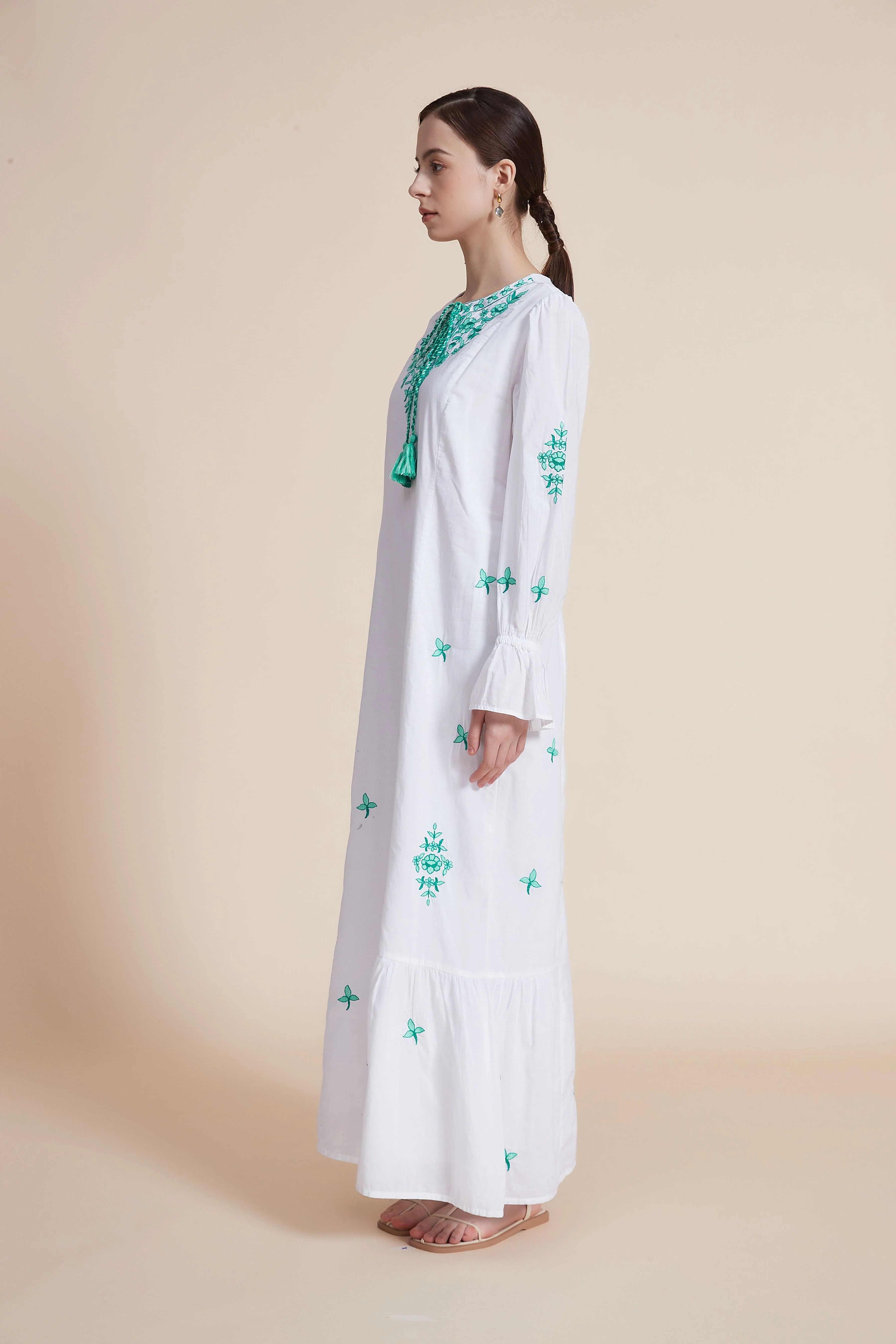 Embroidered Long Sleeve Maxi Dress - Image 6