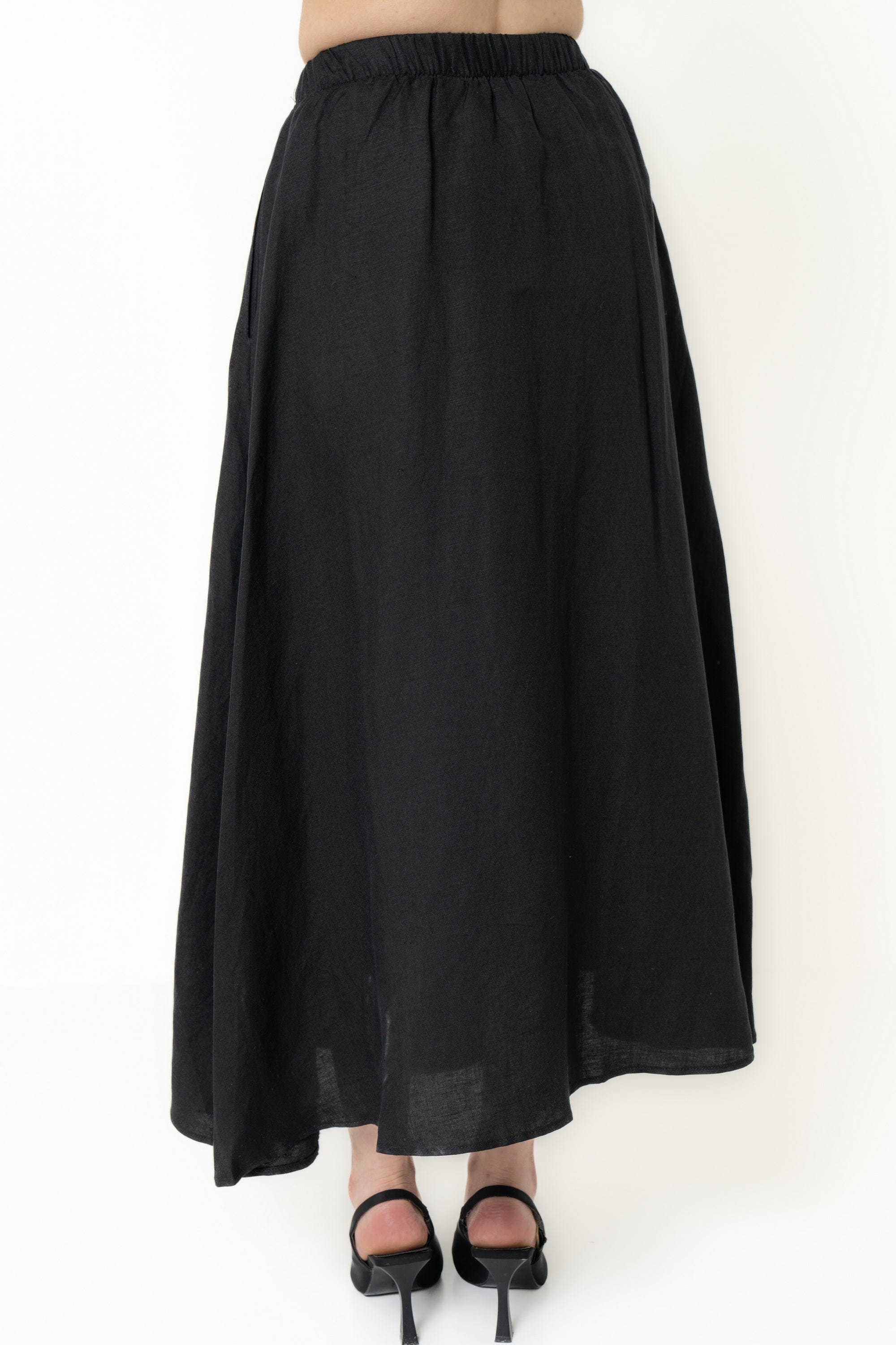 Long Skirt With Pockets And Ruffled Waistband - Image 3