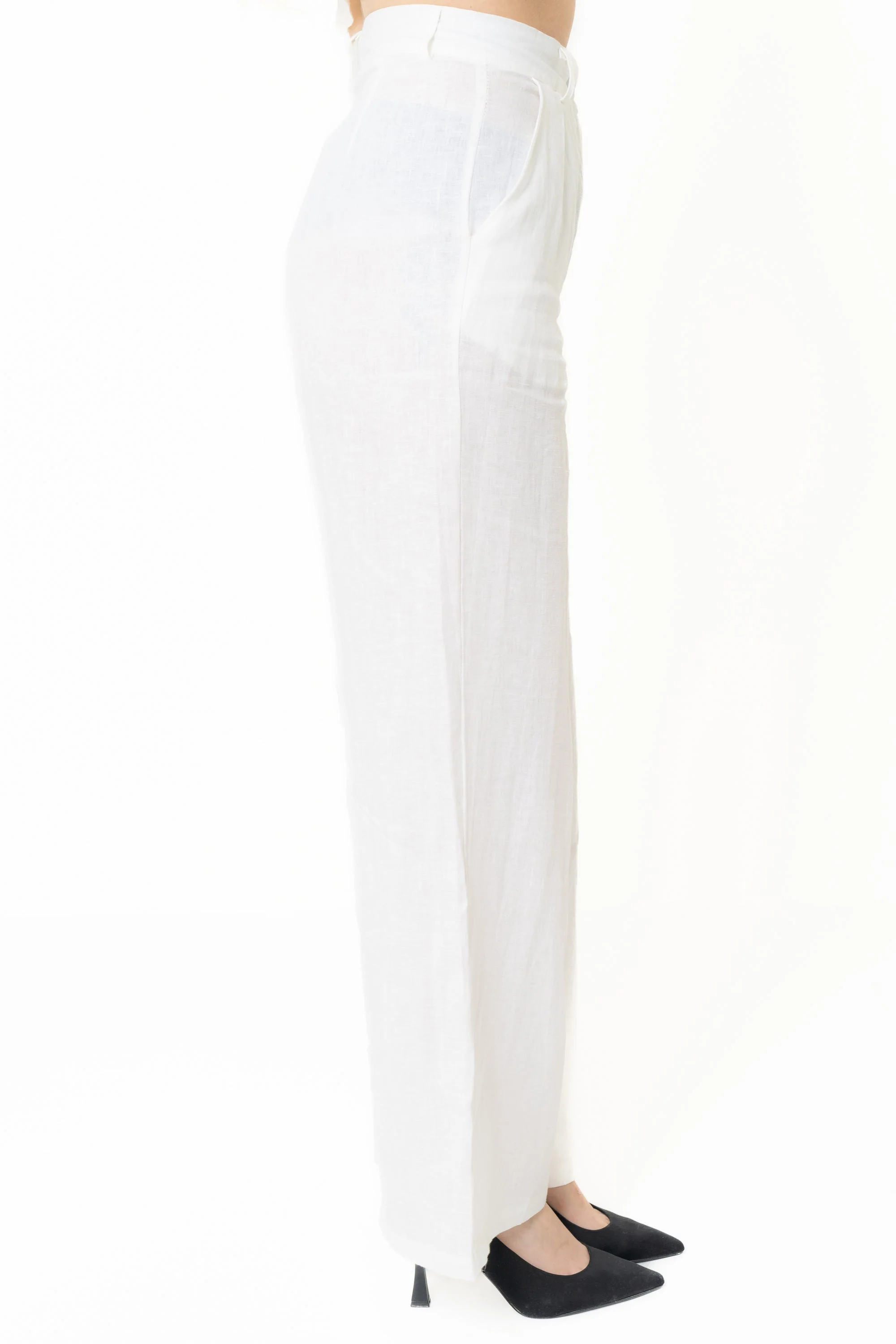 Plain Wide-Leg Long Pants - Image 2