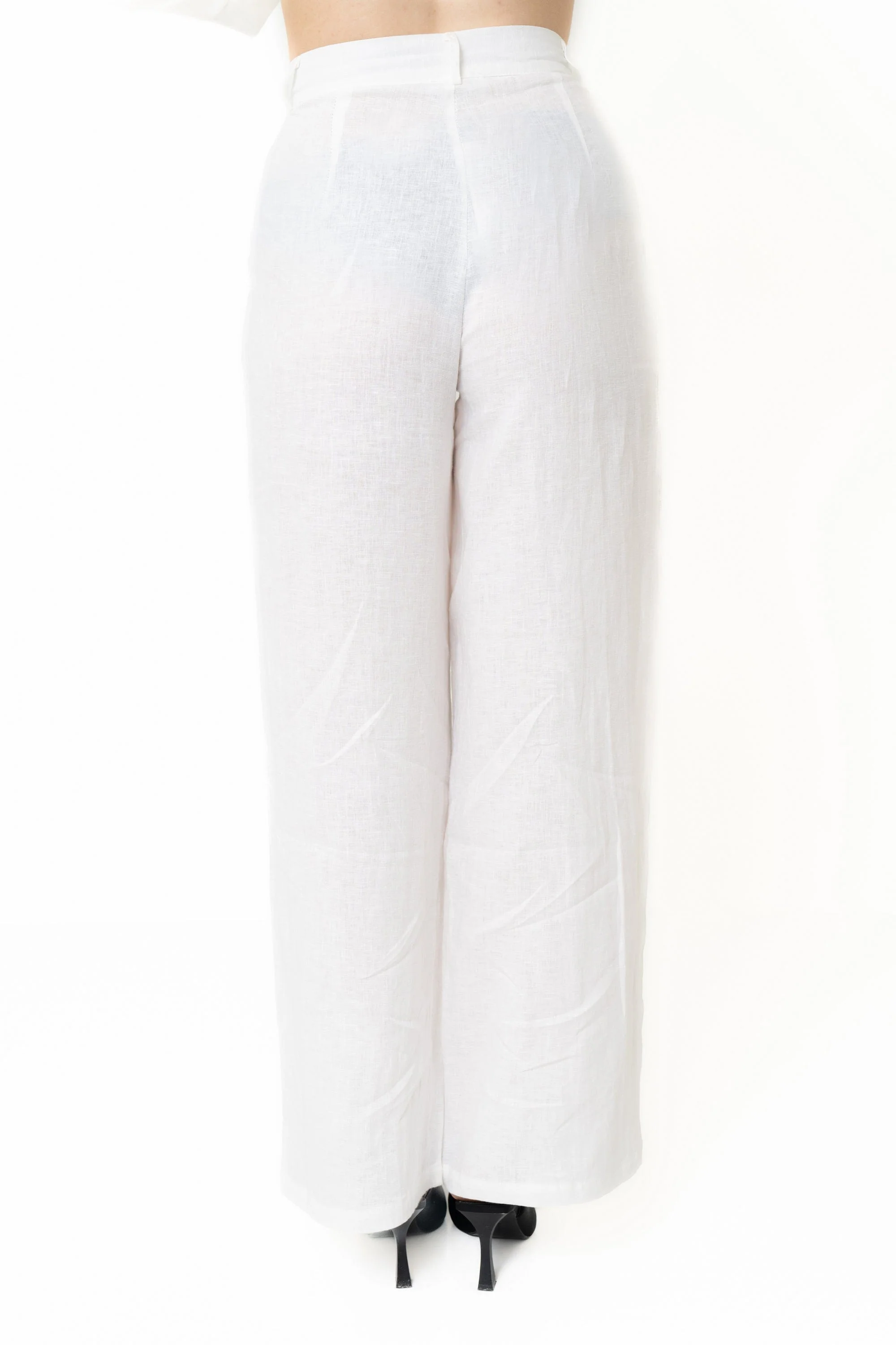 Plain Wide-Leg Long Pants - Image 3