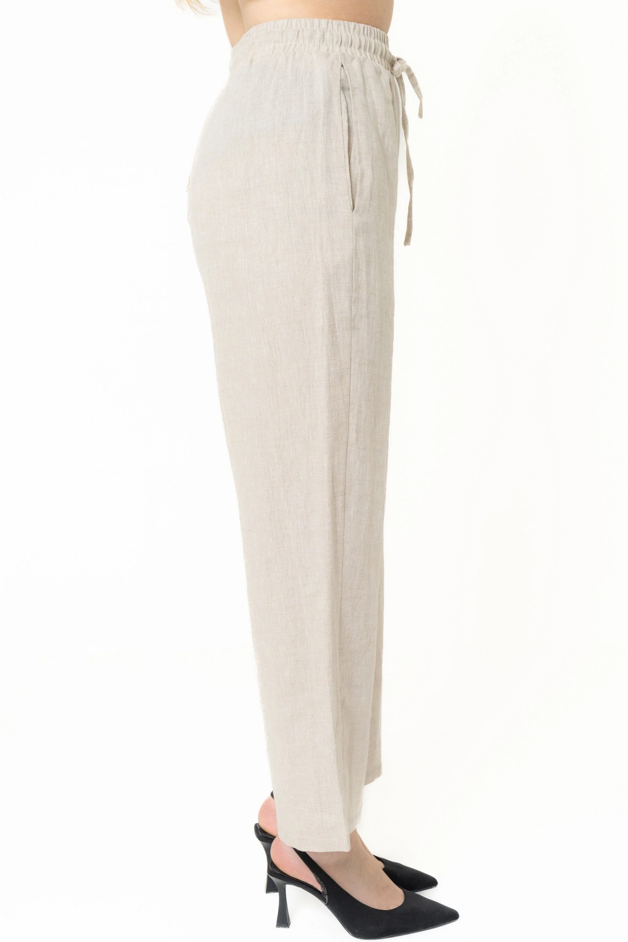 Long Loose Pants With High Waist And Bow - Image 2