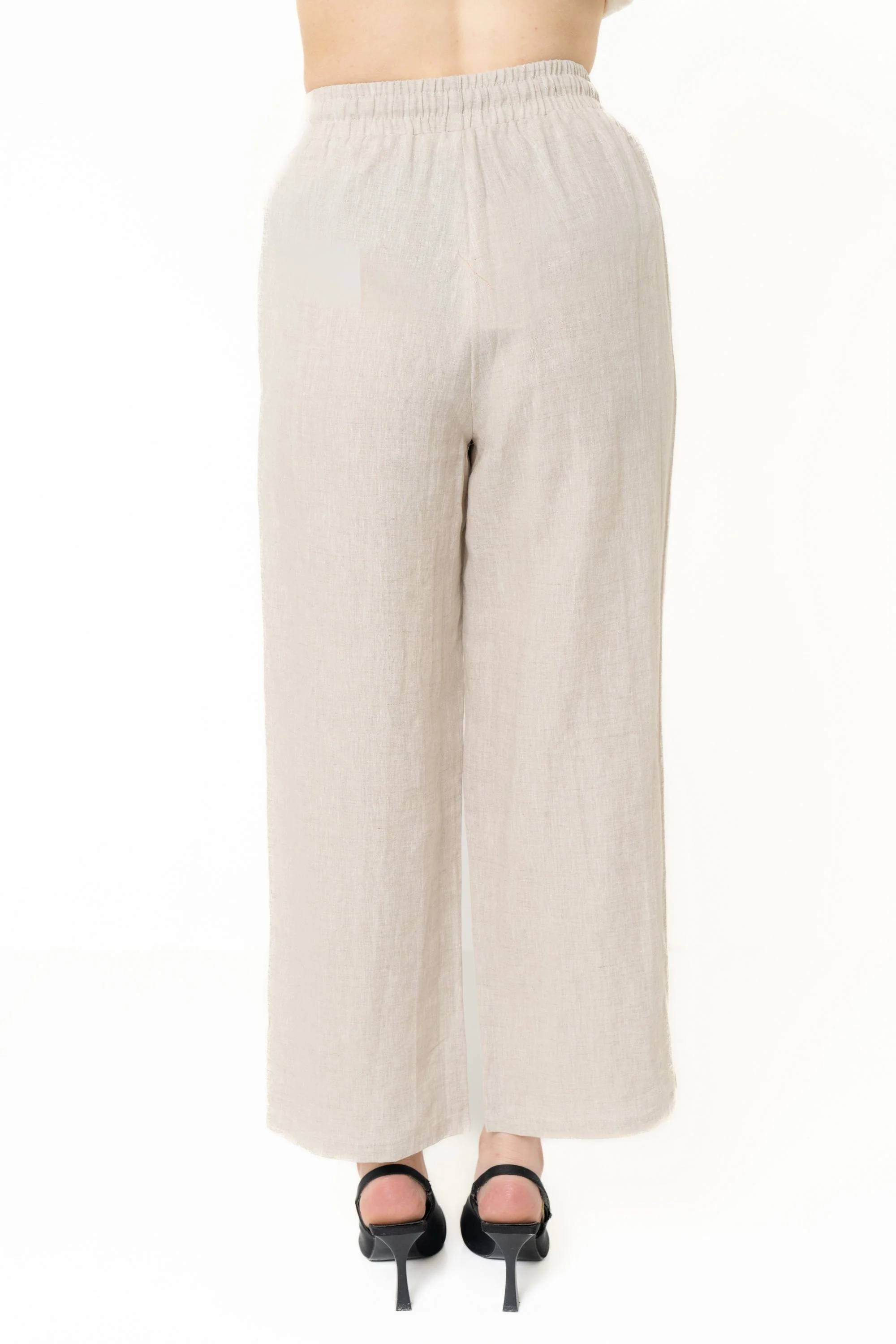 Long Loose Pants With High Waist And Bow - Image 3