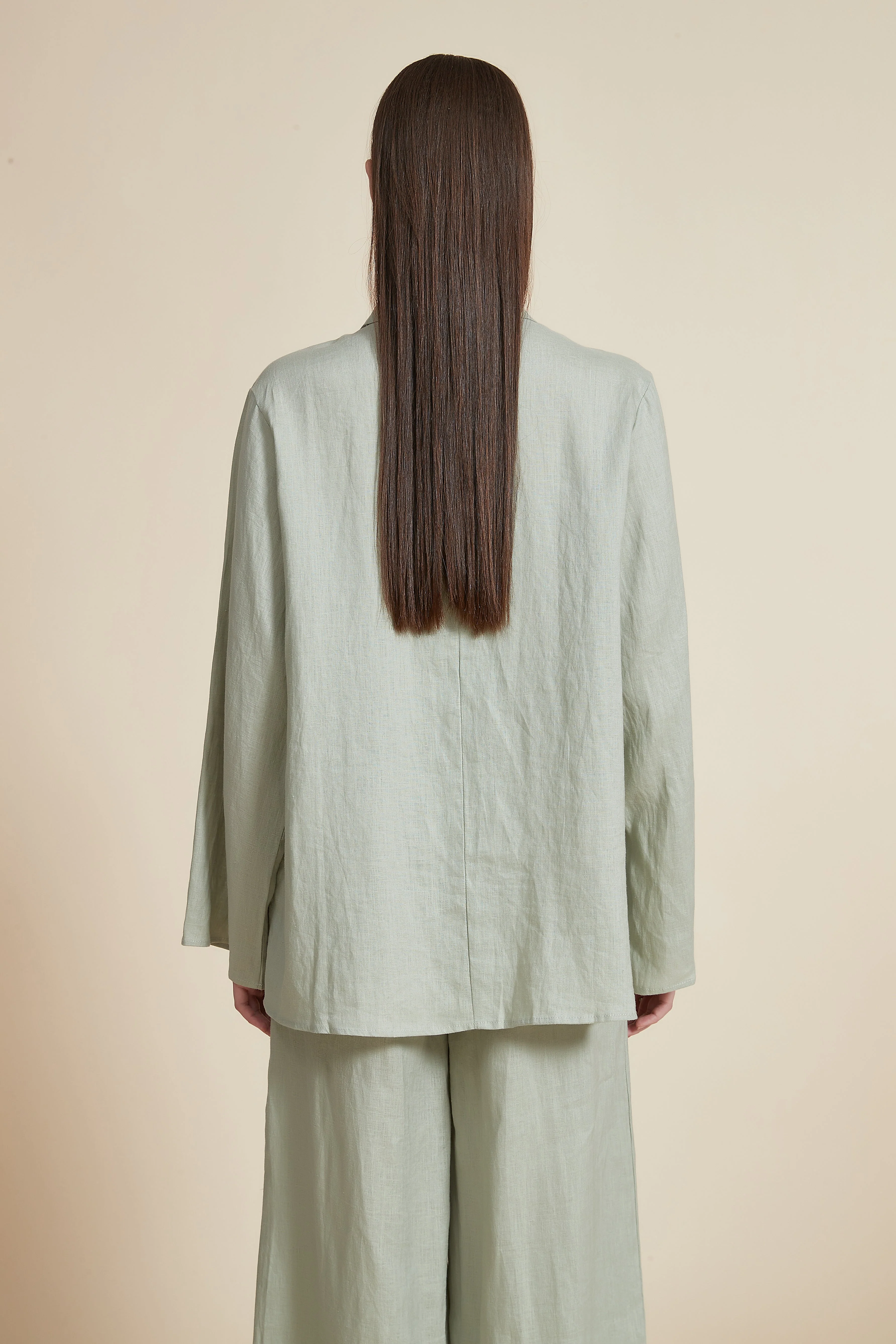 Long Sleeve Loose Shirt with Collar - Image 4