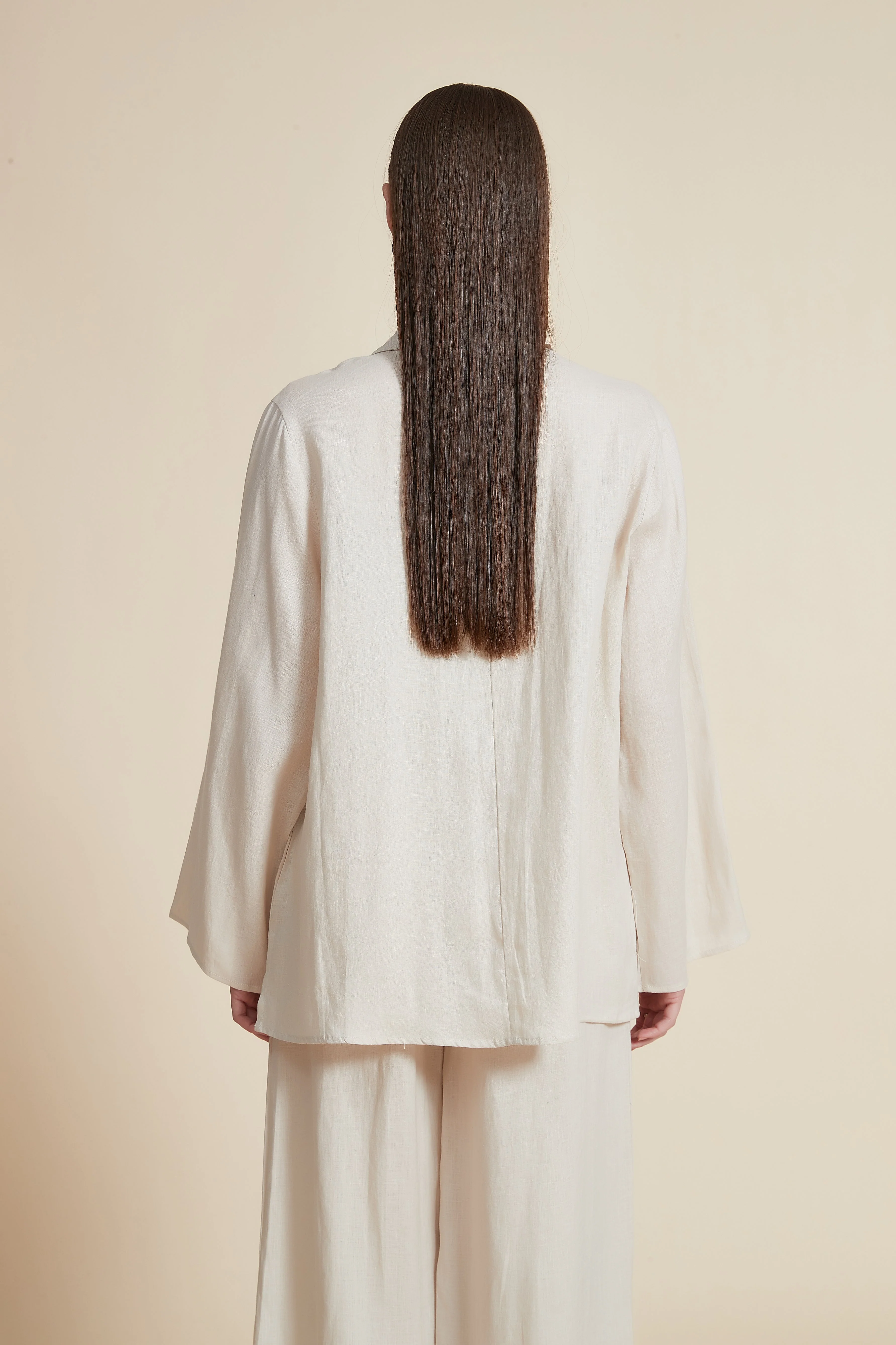Long Sleeve Loose Shirt with Collar - Image 4