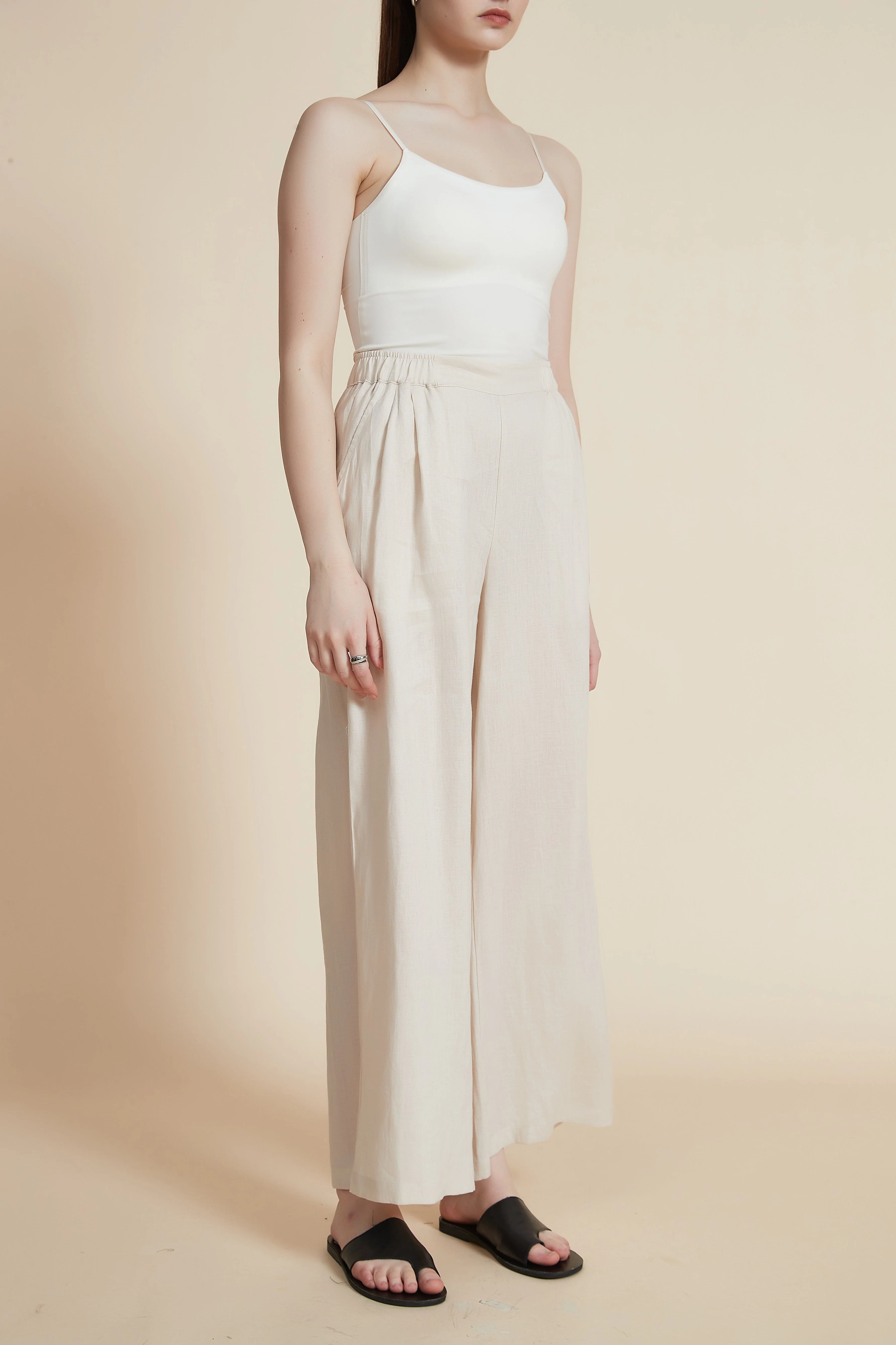 Wide-Leg Long Pants with Elastic Waistband - Image 5