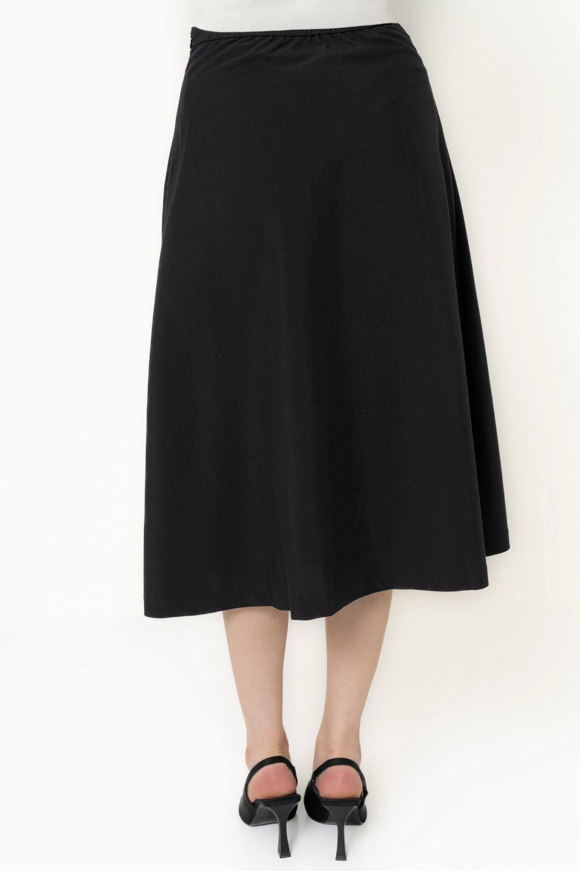 Plain Midi Skirt with Wide Cut - Image 4