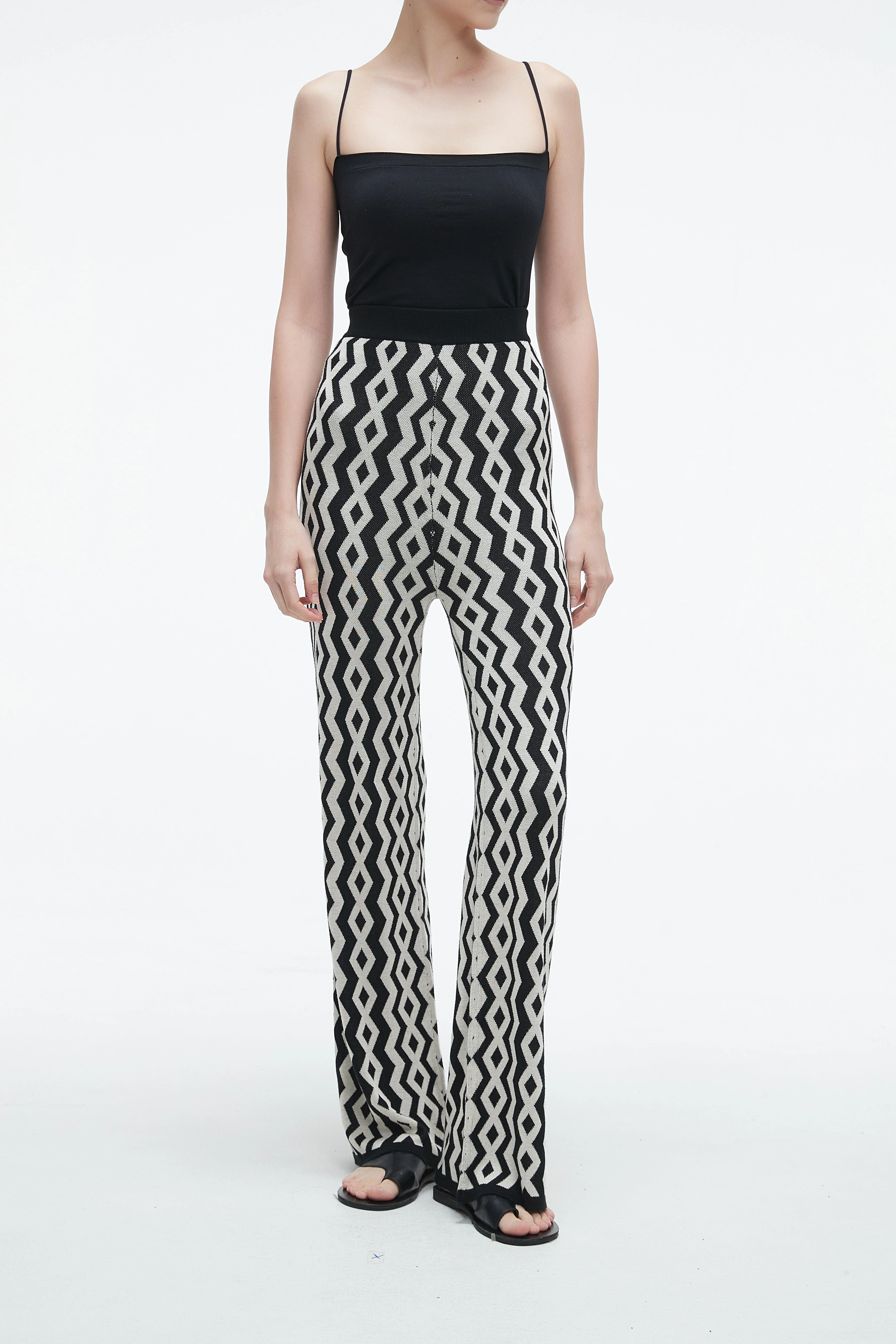 Long Wide-Leg Printed Trousers - Image 4