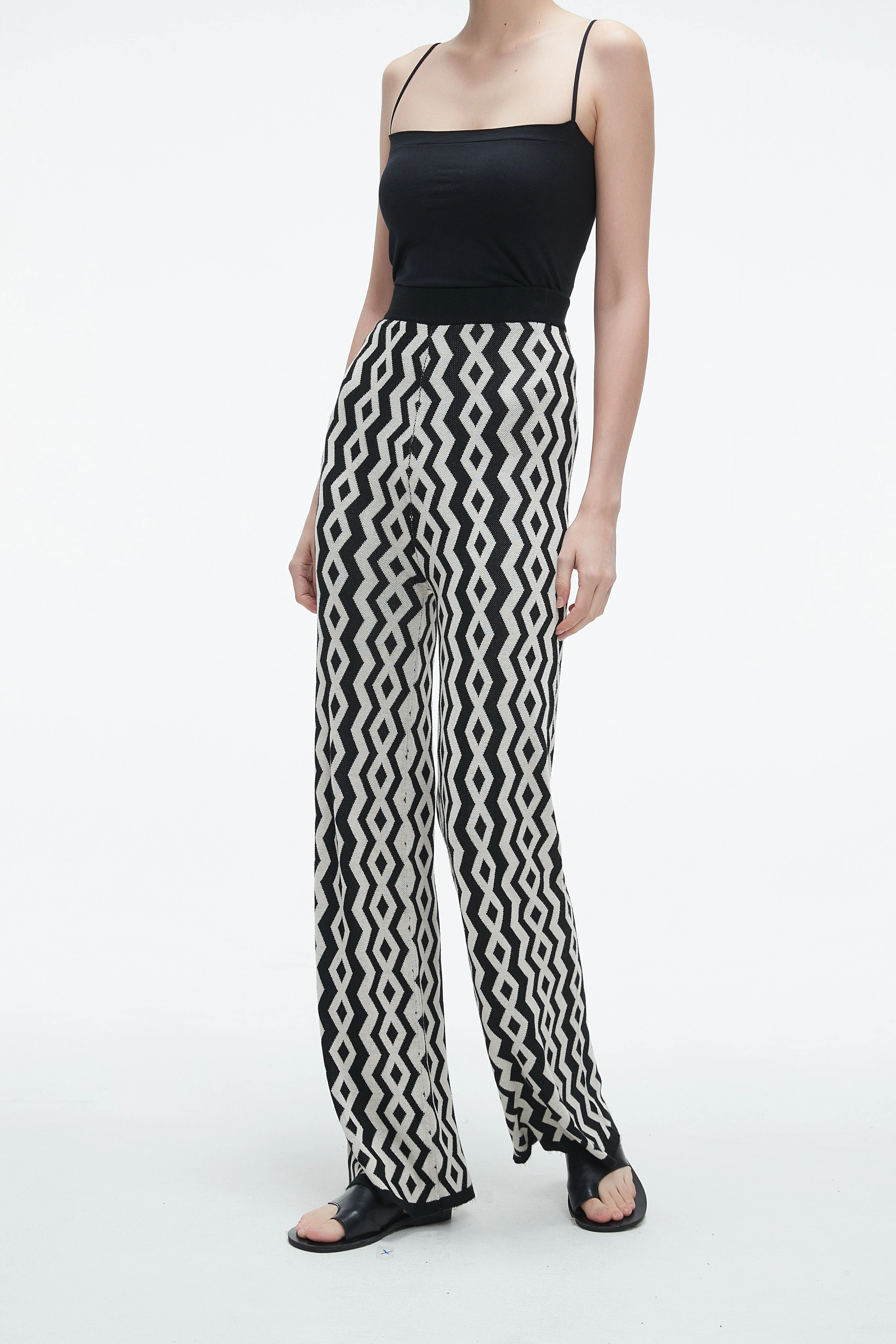 Long Wide-Leg Printed Trousers - Image 5