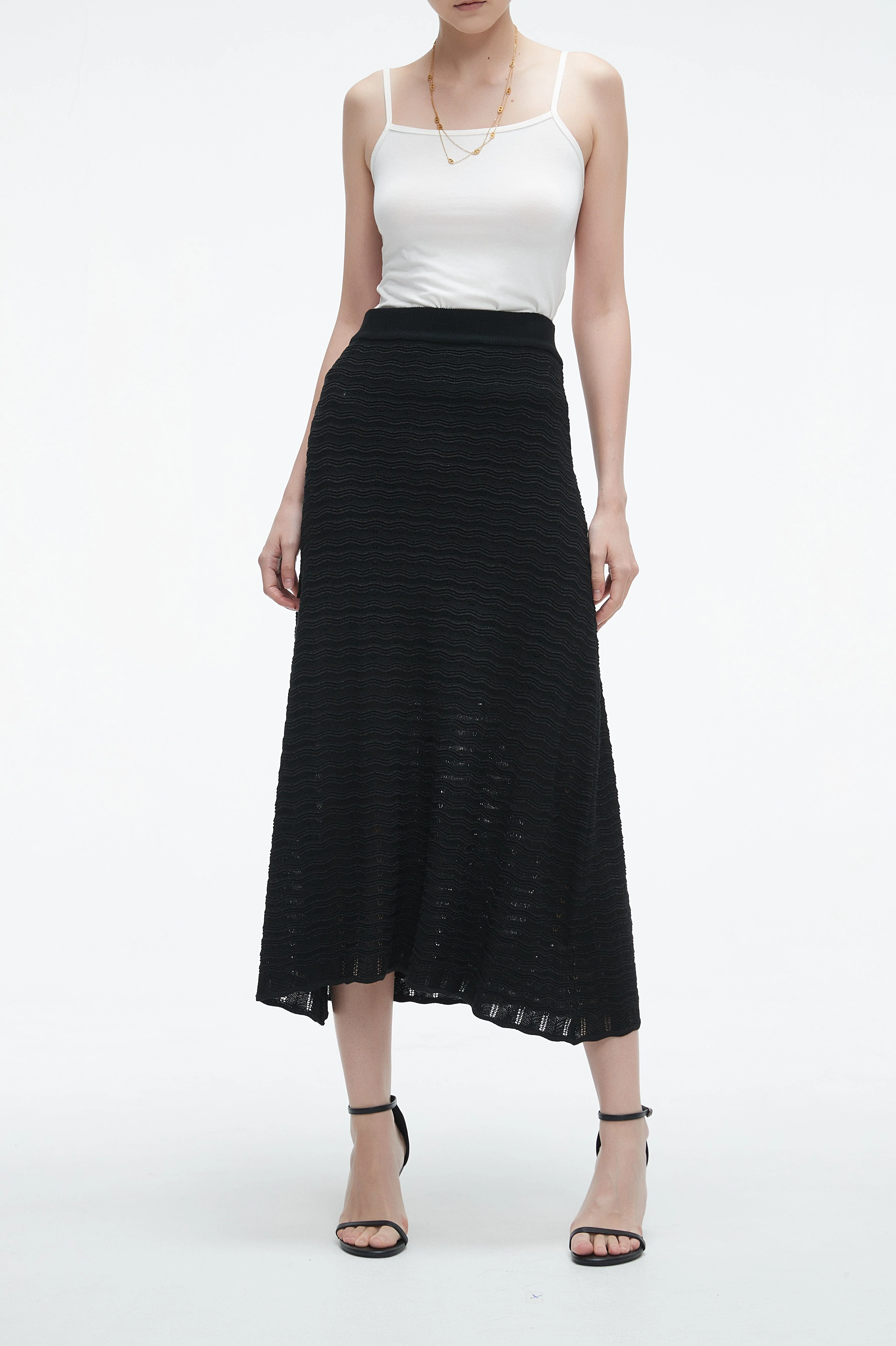 High-Waisted Ribbed Midi Skirt - Image 5