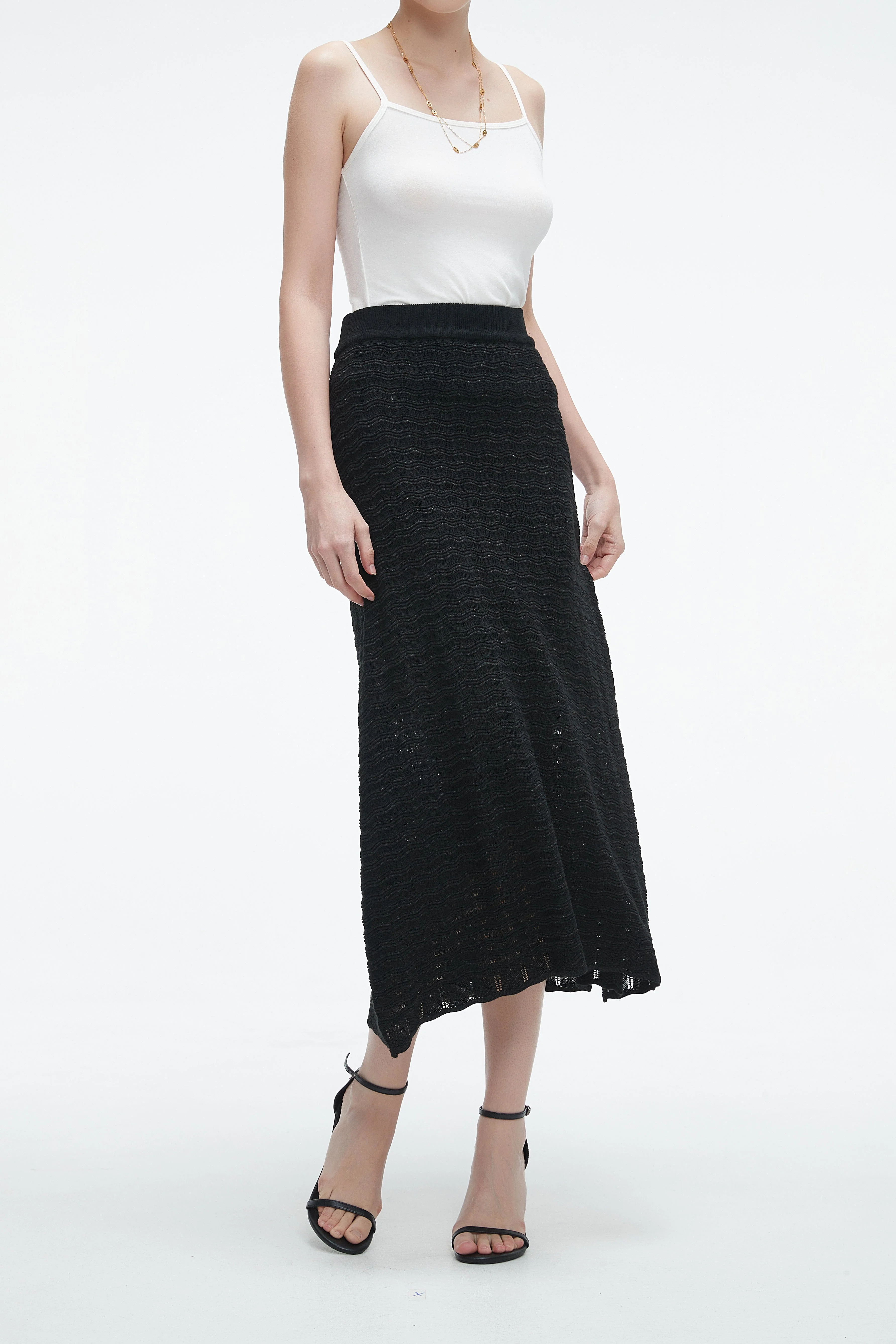 High-Waisted Ribbed Midi Skirt - Image 6