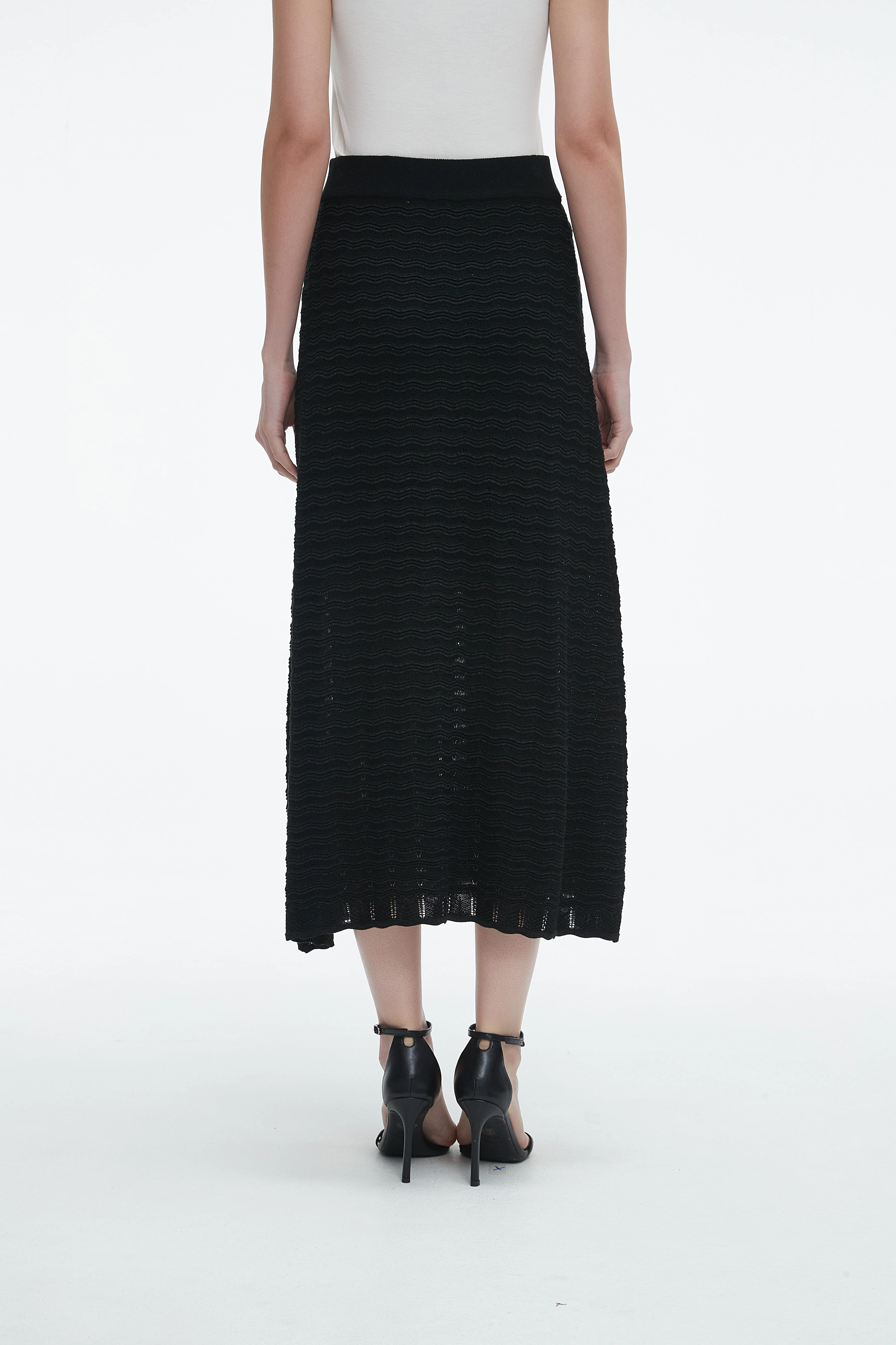 High-Waisted Ribbed Midi Skirt - Image 8