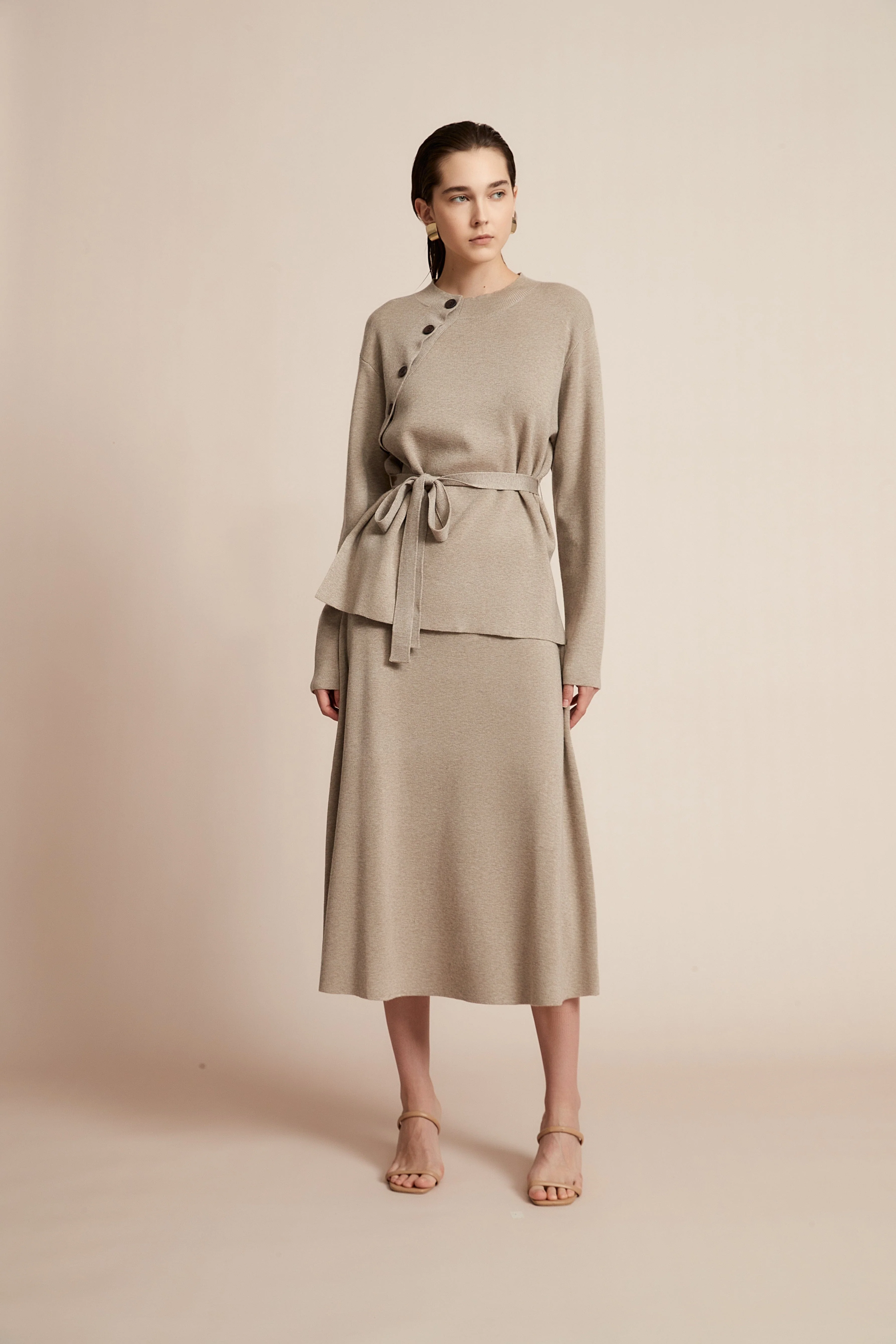 Long Sleeve Blouse With Waist Belt - Image 5