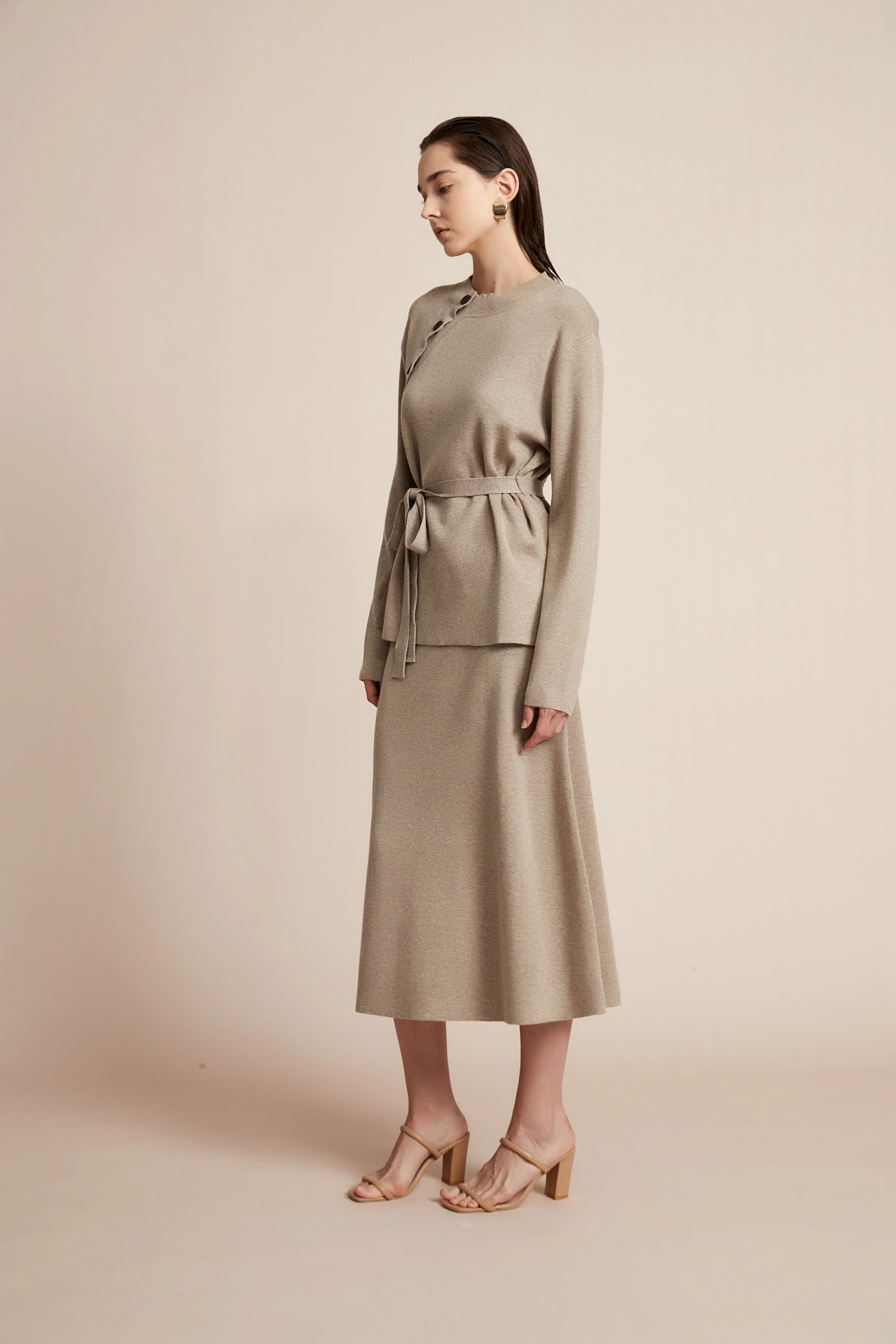 Long Sleeve Blouse With Waist Belt - Image 6