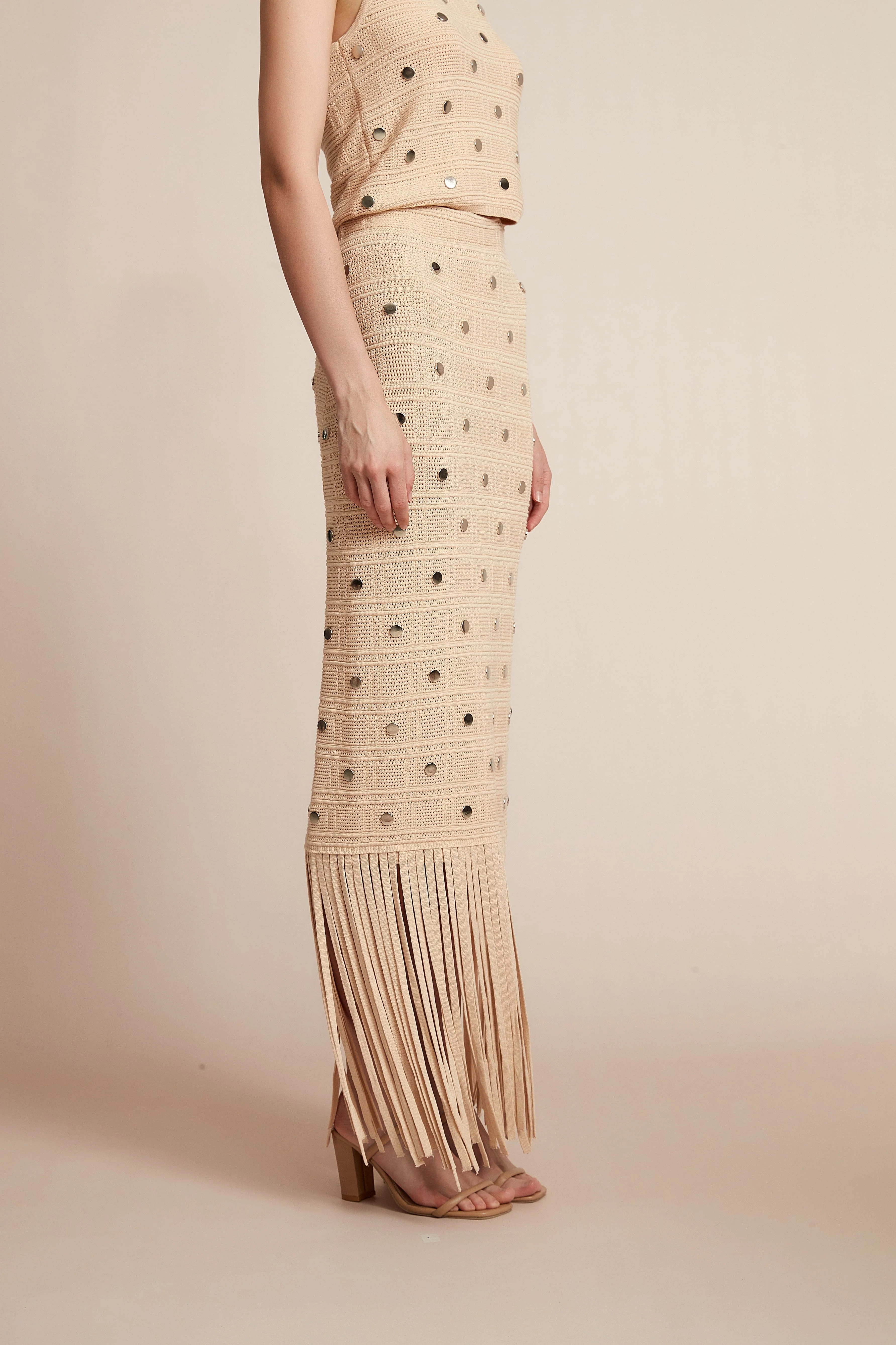 Fitted Skirt With Gemstone Accents - Image 3