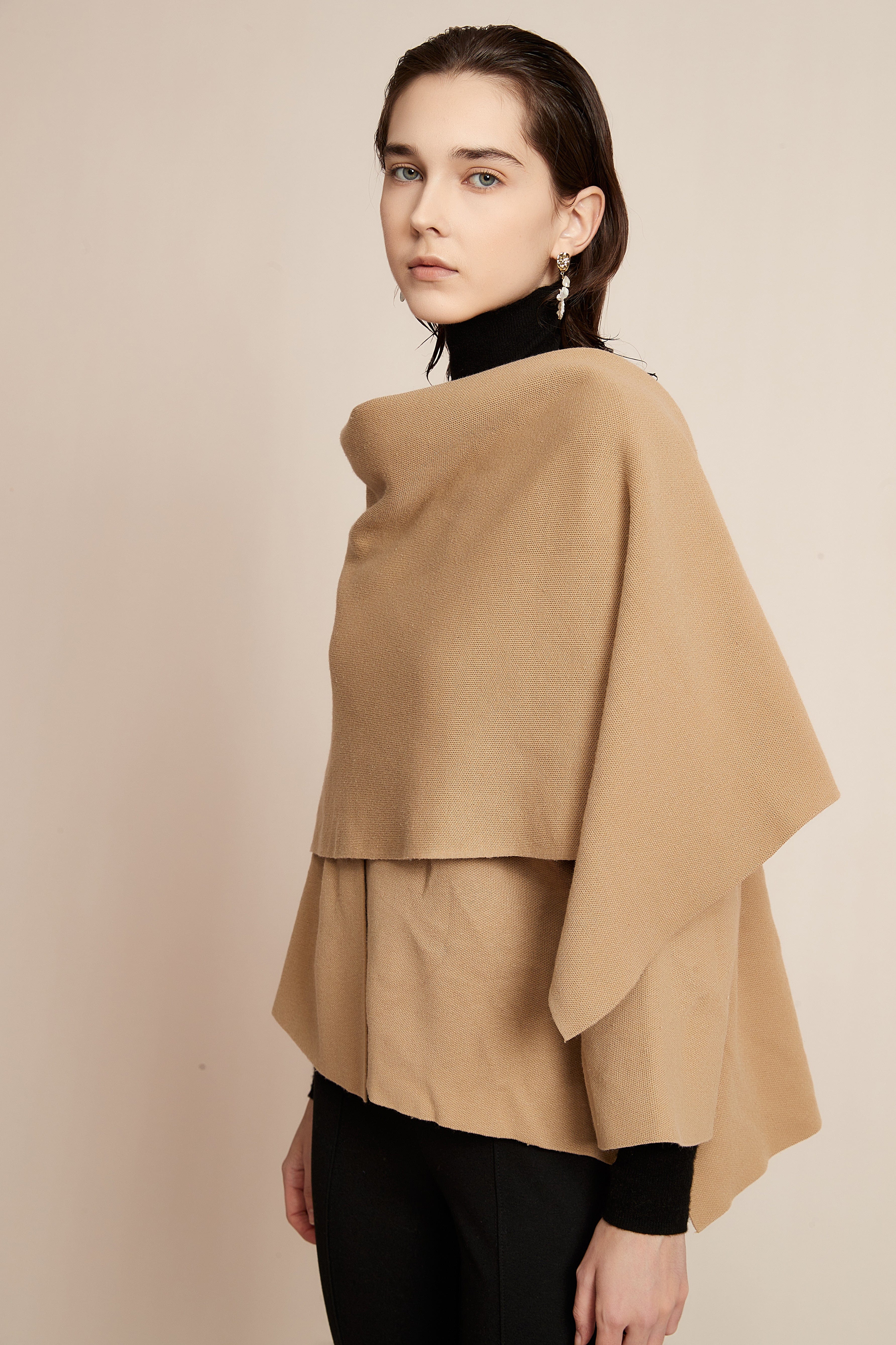 Winter Blouse for Work with Long Sleeves and a Scarf Design in the Front - Image 6