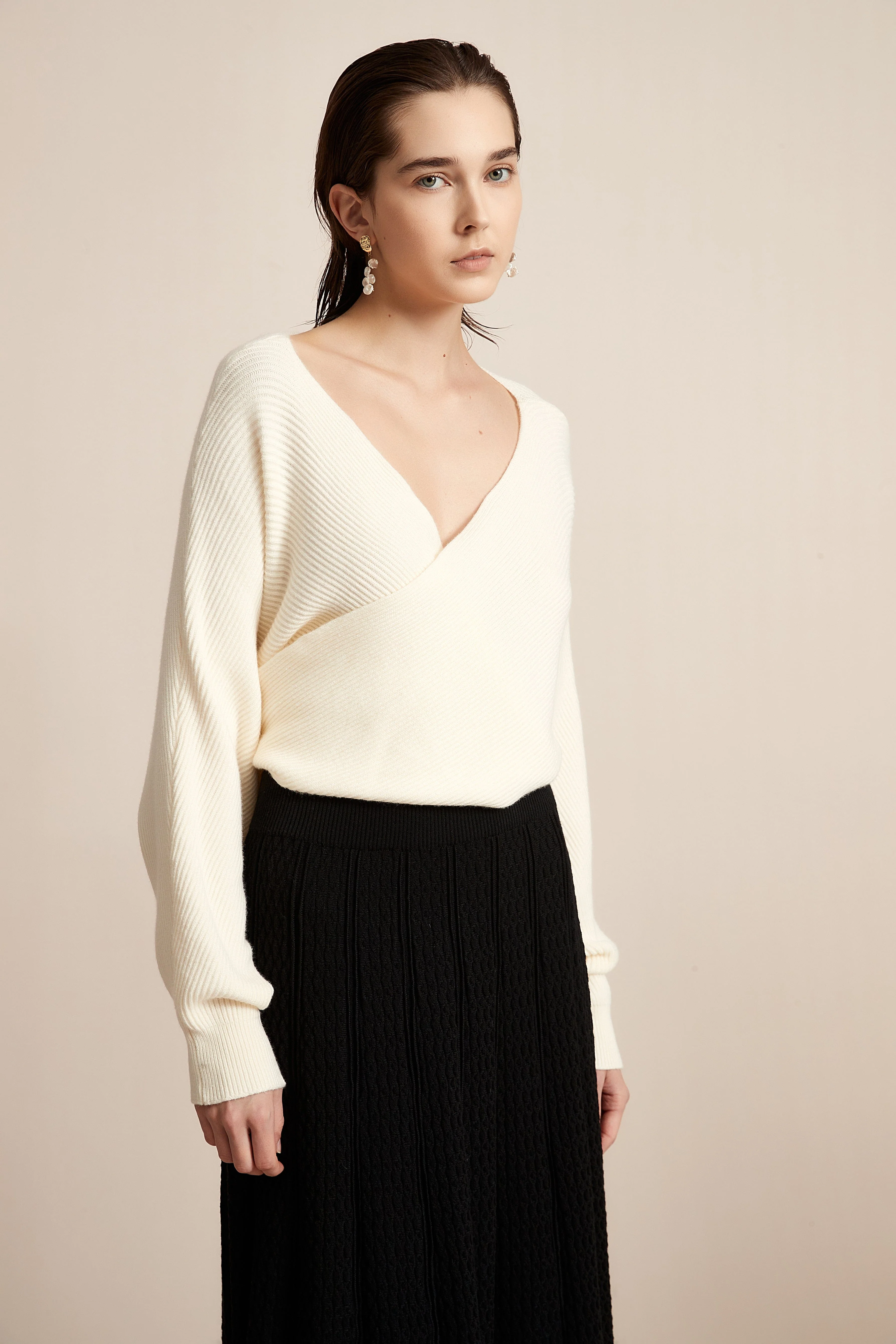 Winter Blouse With Chest Opening, Plain - Image 2
