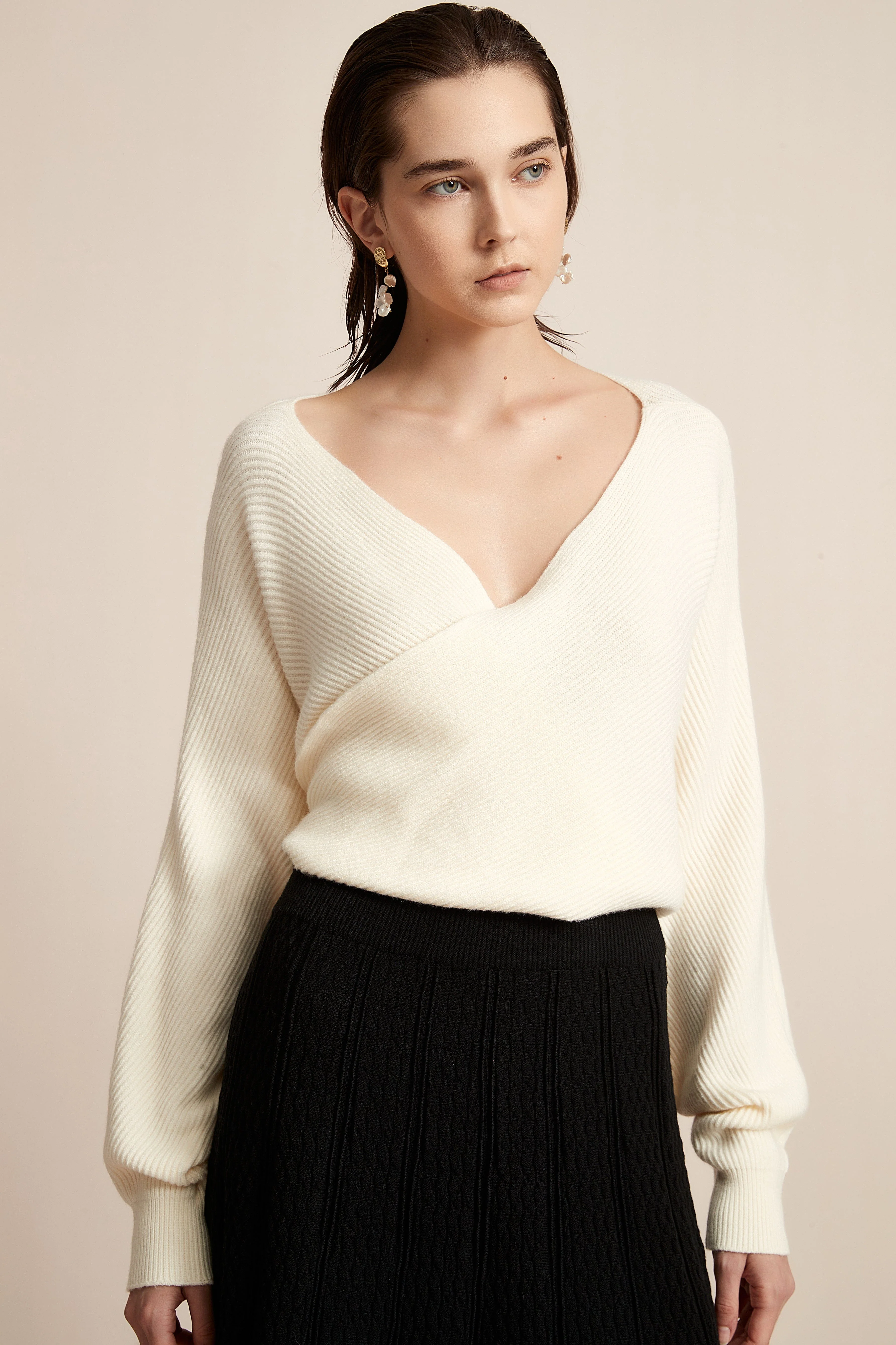 Winter Blouse With Chest Opening, Plain - Image 3
