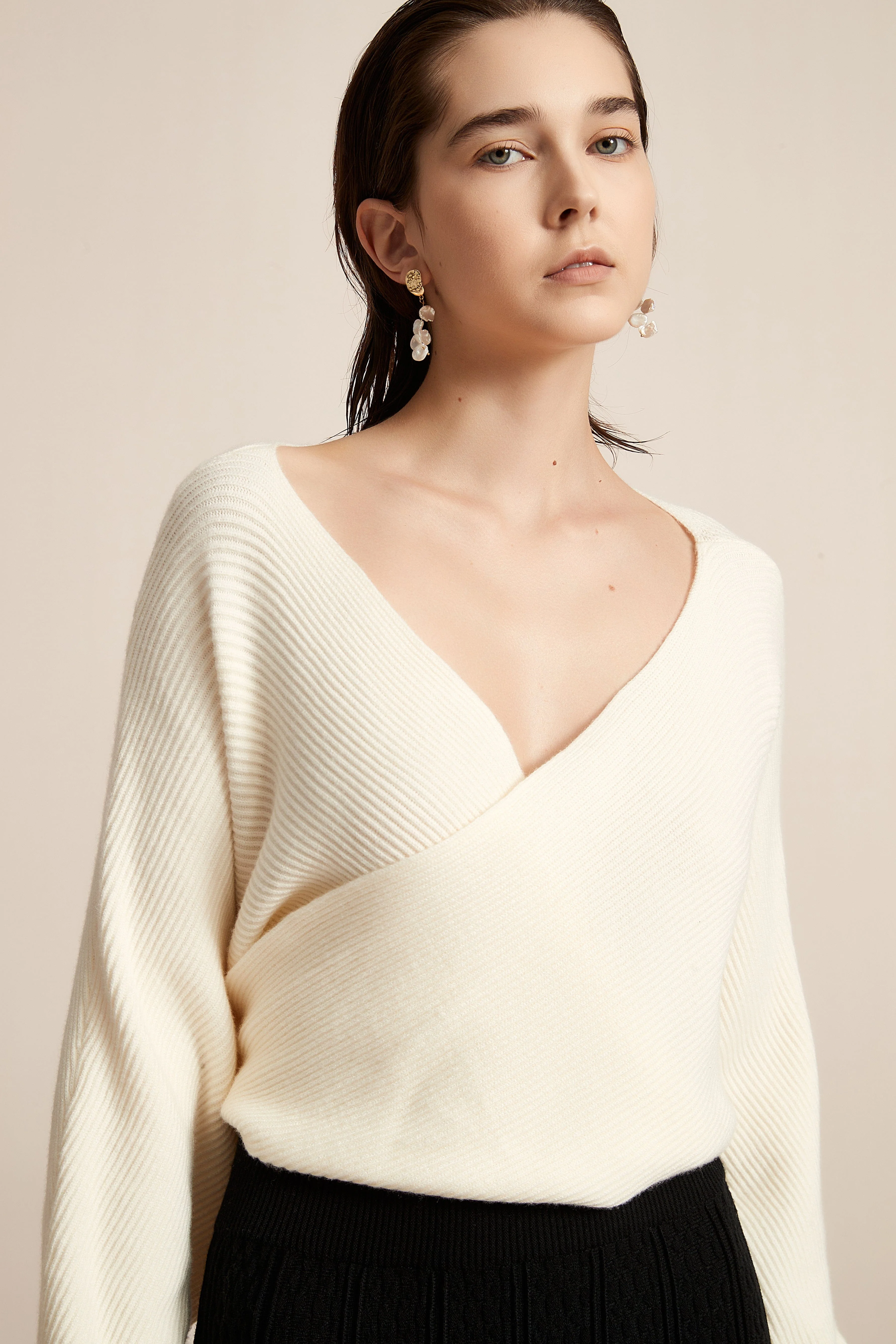 Winter Blouse With Chest Opening, Plain - Image 4