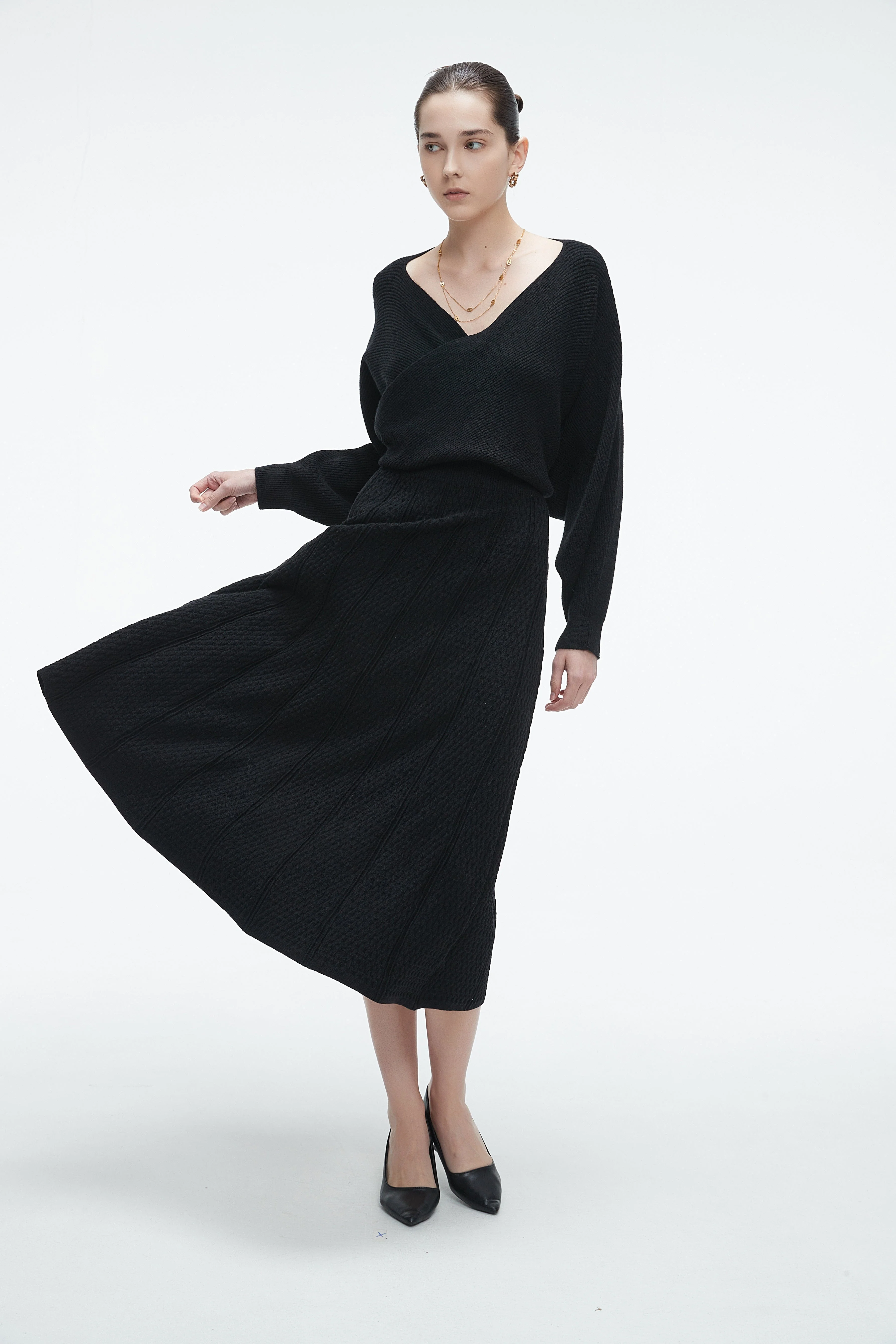 Plain Wrap Top With Long Sleeves And Front Opening - Image 6