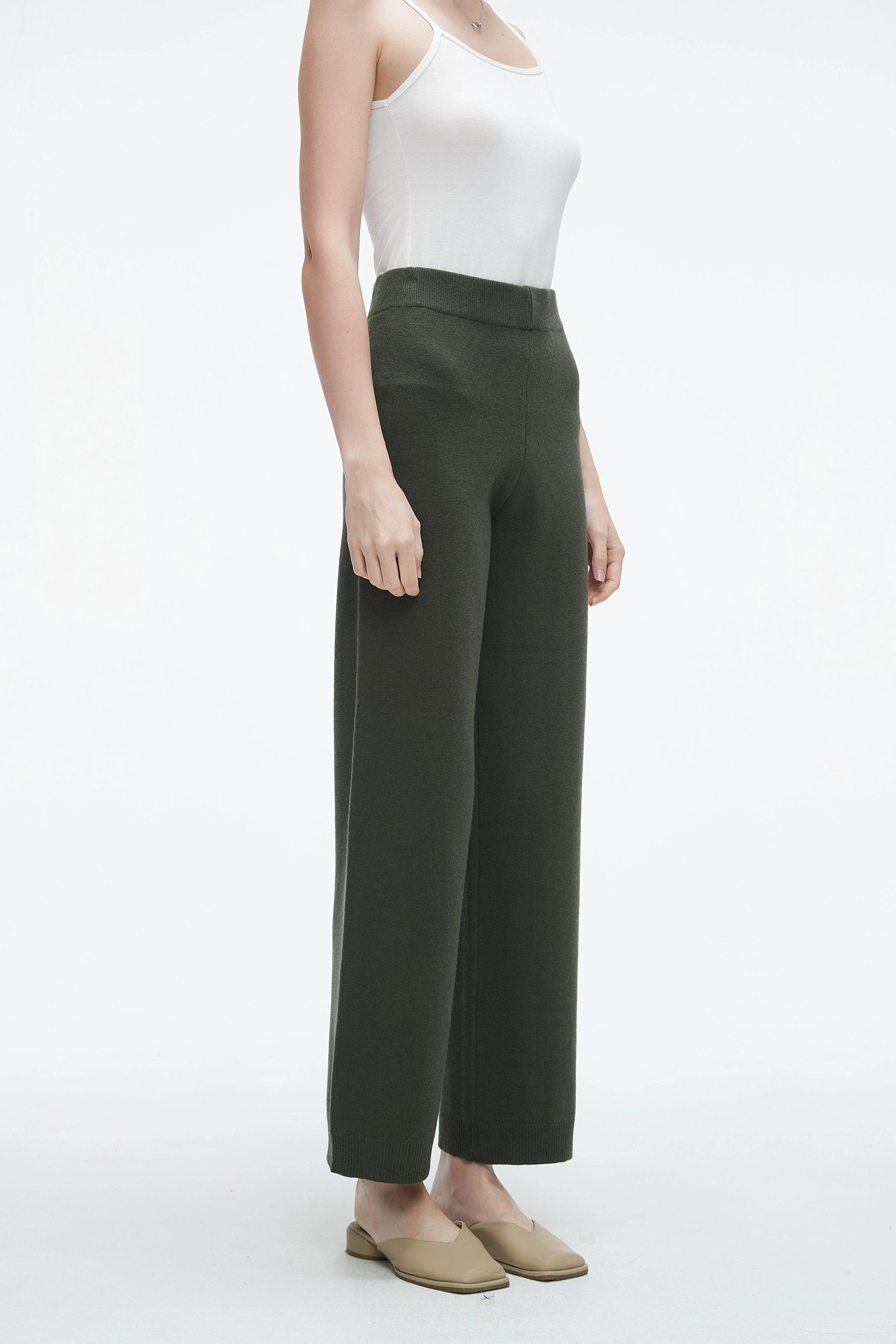 Plain Long Trousers With Wide Legs - Image 3