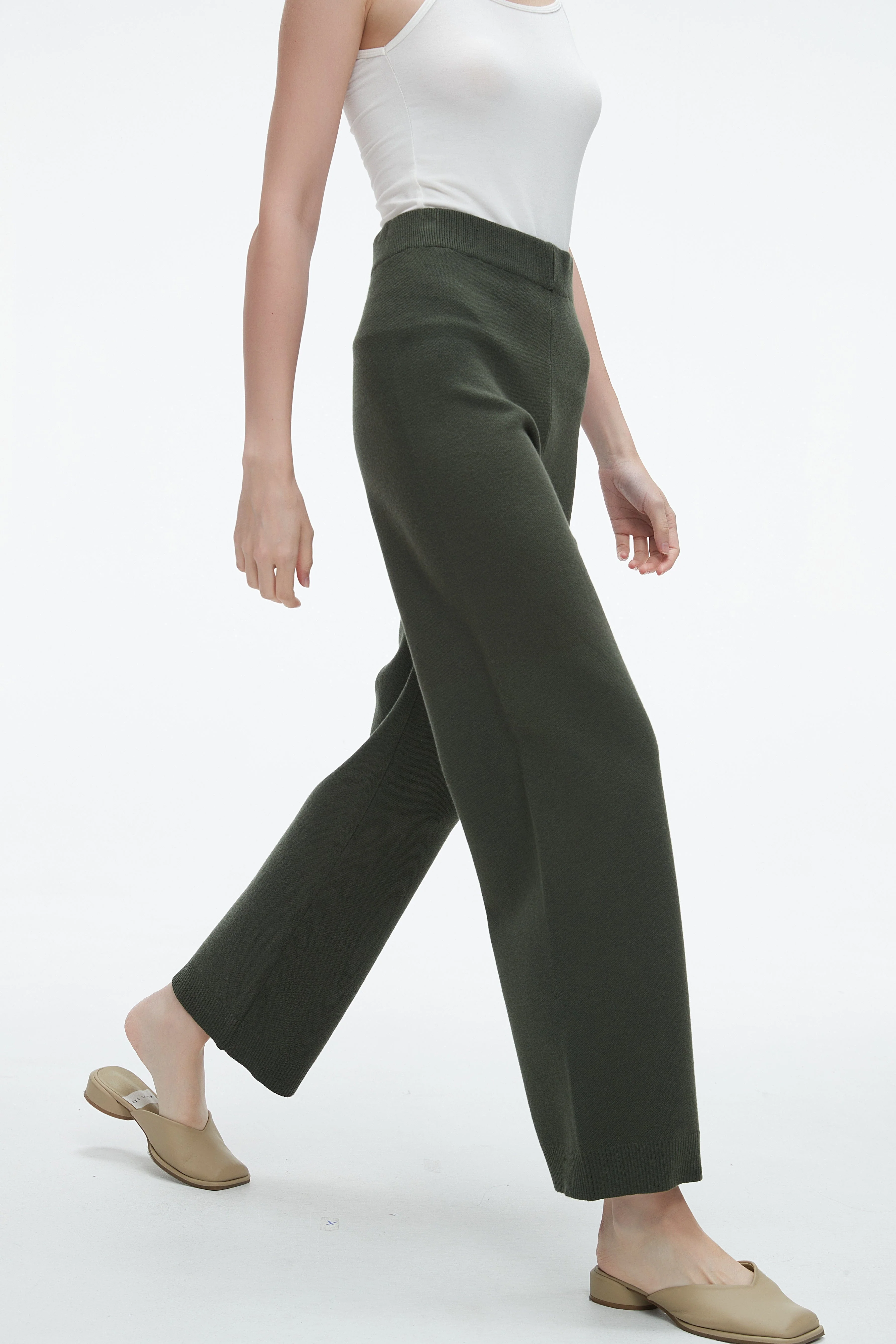 Plain Long Trousers With Wide Legs - Image 5