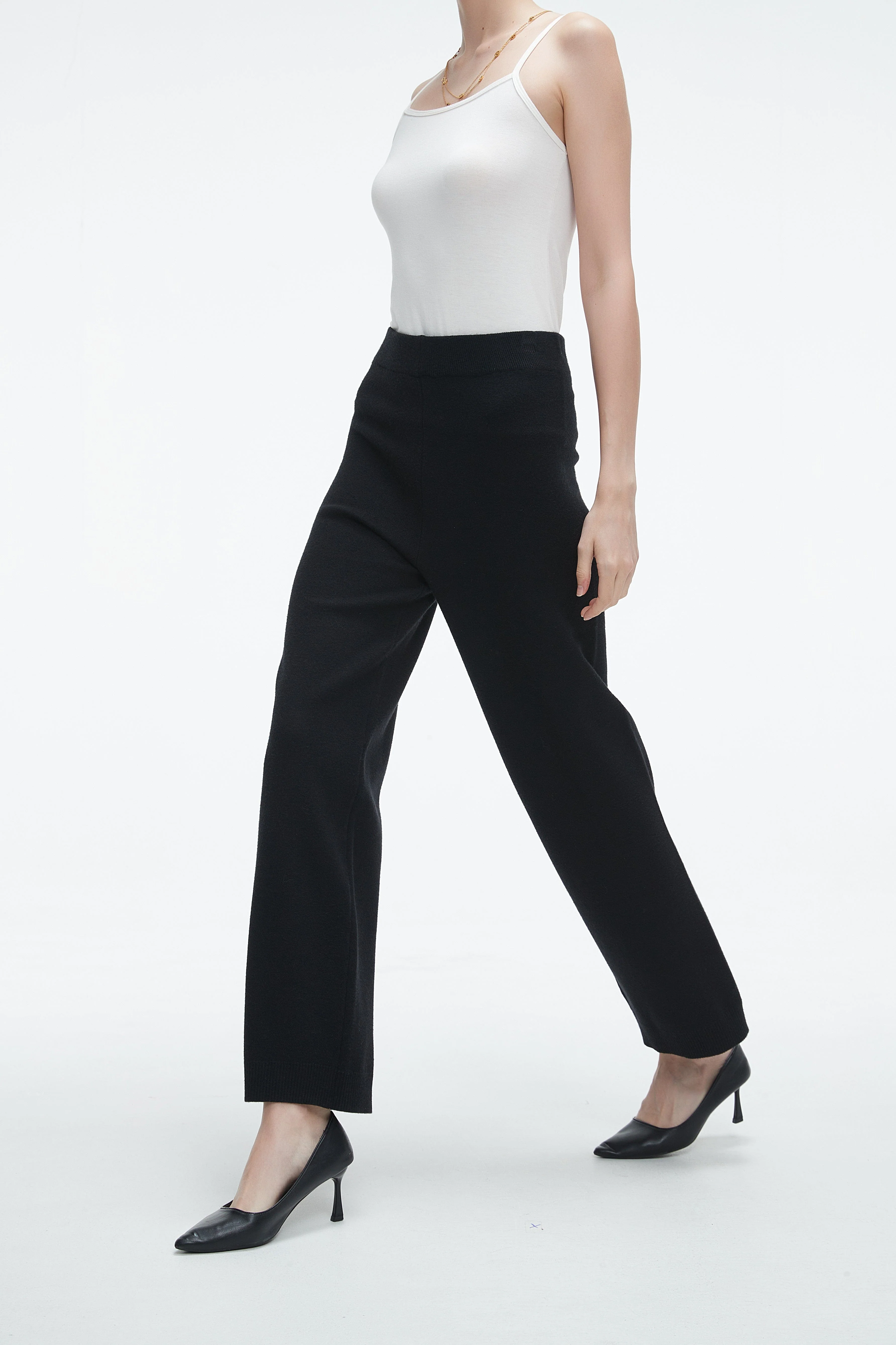 Plain Office Trousers With Wide Legs - Image 4
