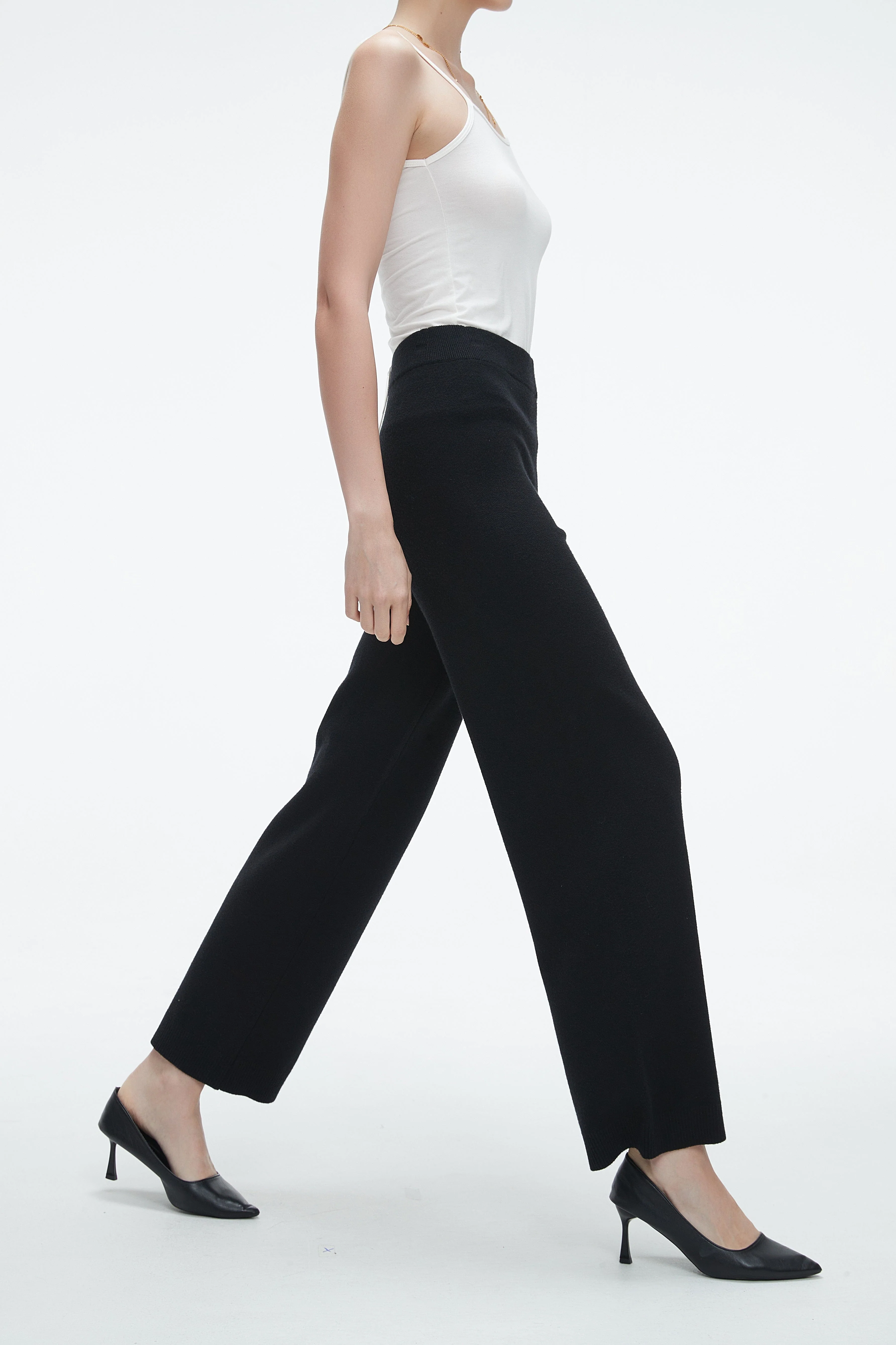 Plain Office Trousers With Wide Legs - Image 6