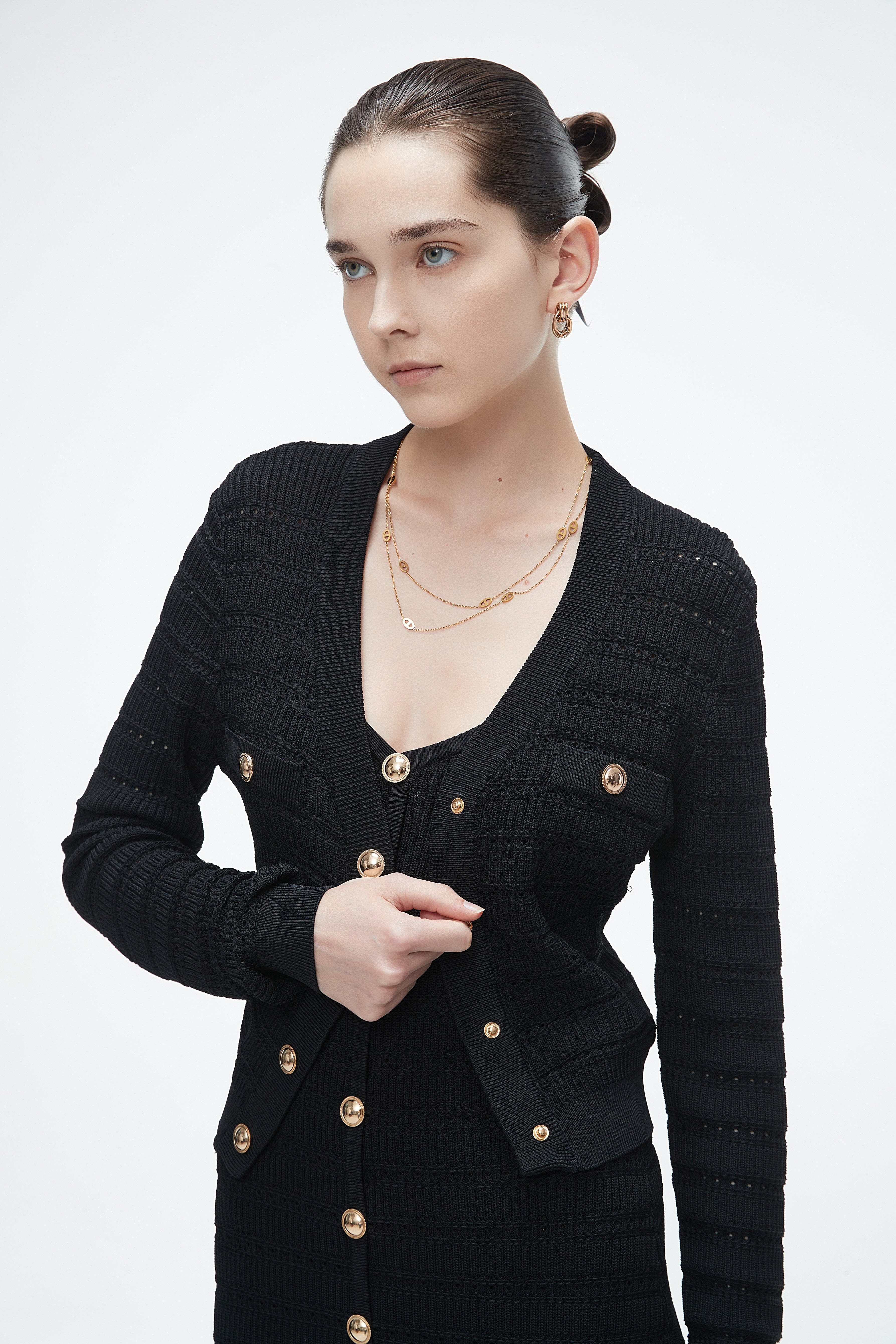 Long-Sleeve Knitted Sweater With Lace Details - Image 4