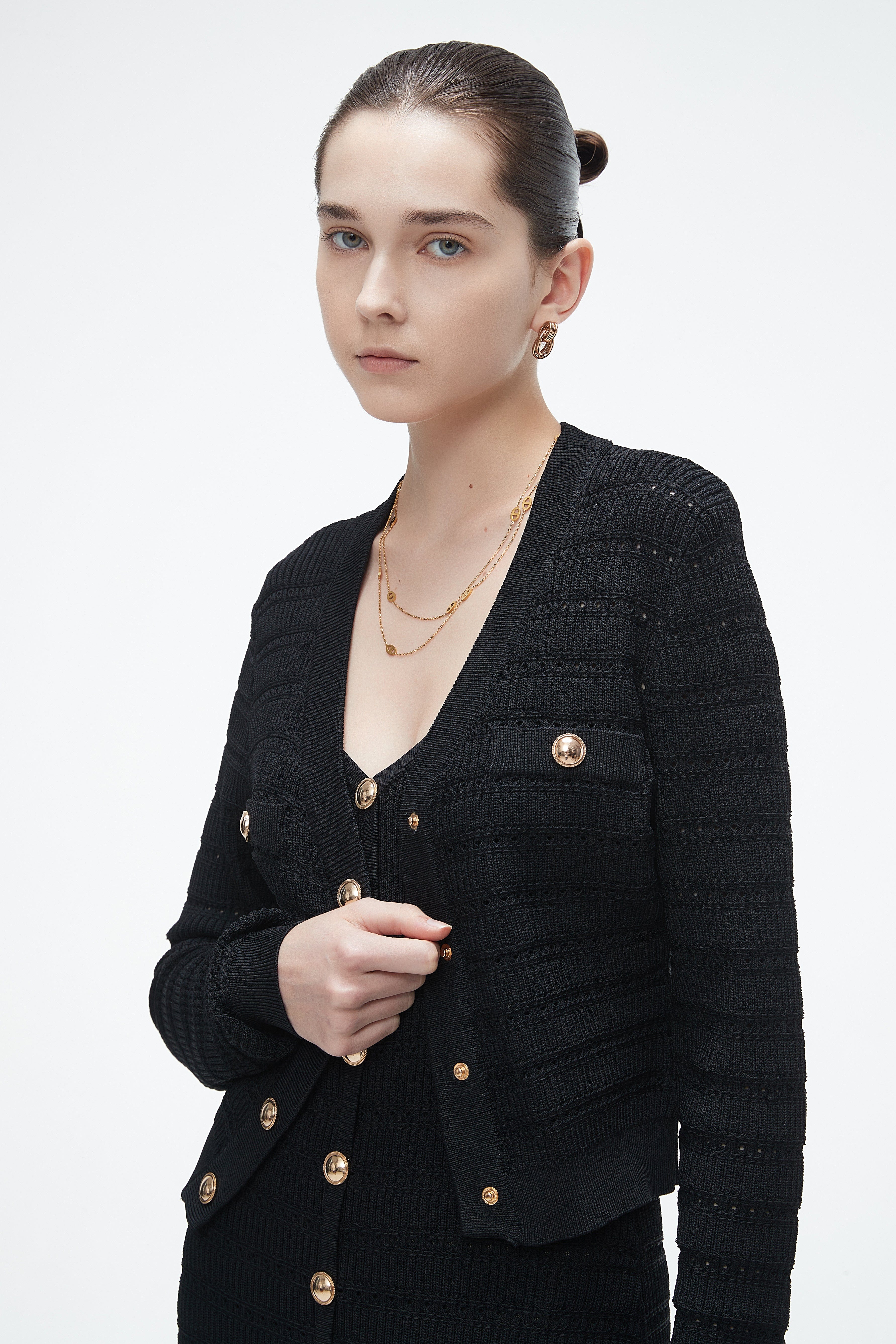 Long-Sleeve Knitted Sweater With Lace Details - Image 5