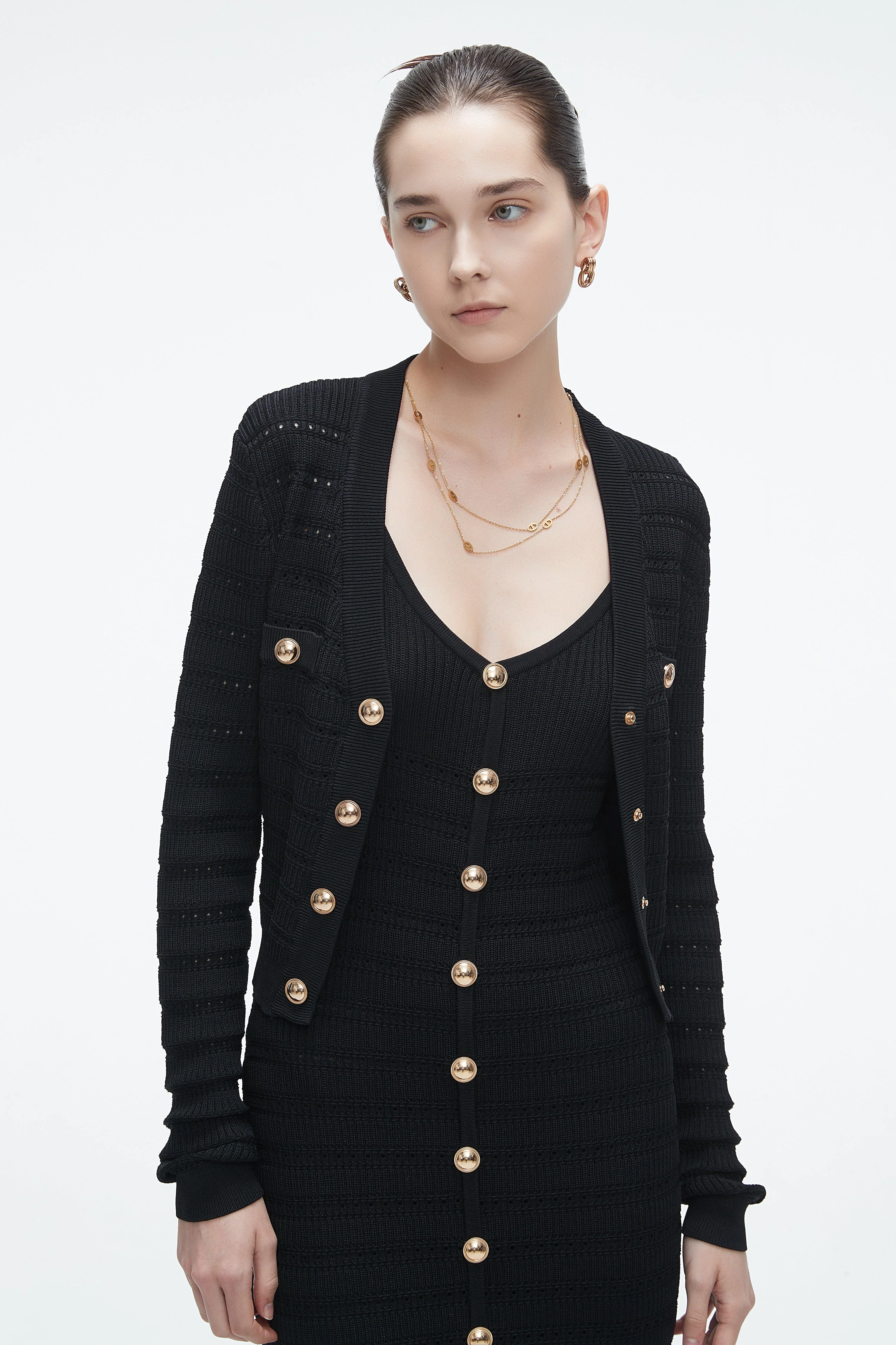 Long-Sleeve Knitted Sweater With Lace Details - Image 6