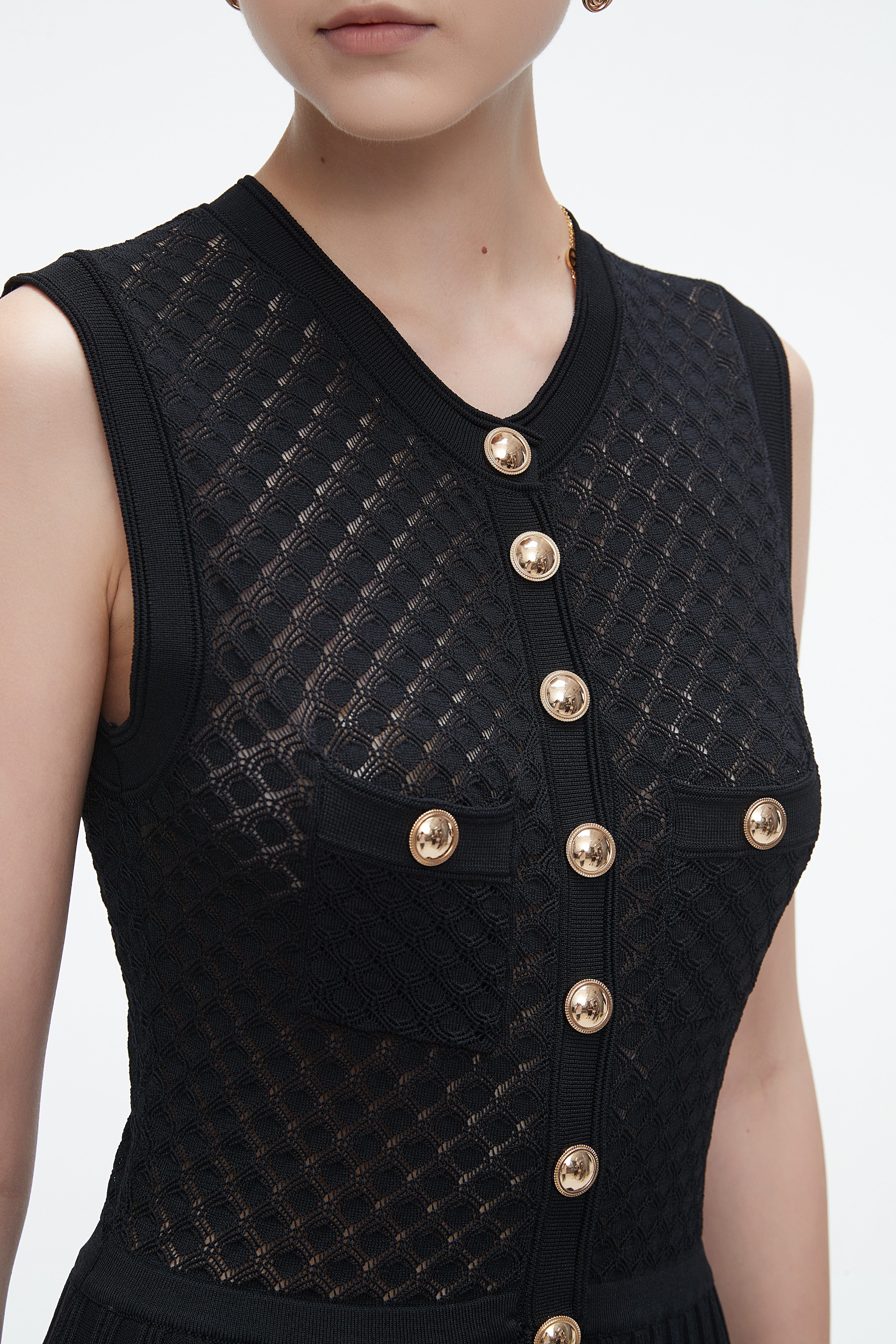 Midi Dress With Front Buttons And Slit - Image 5