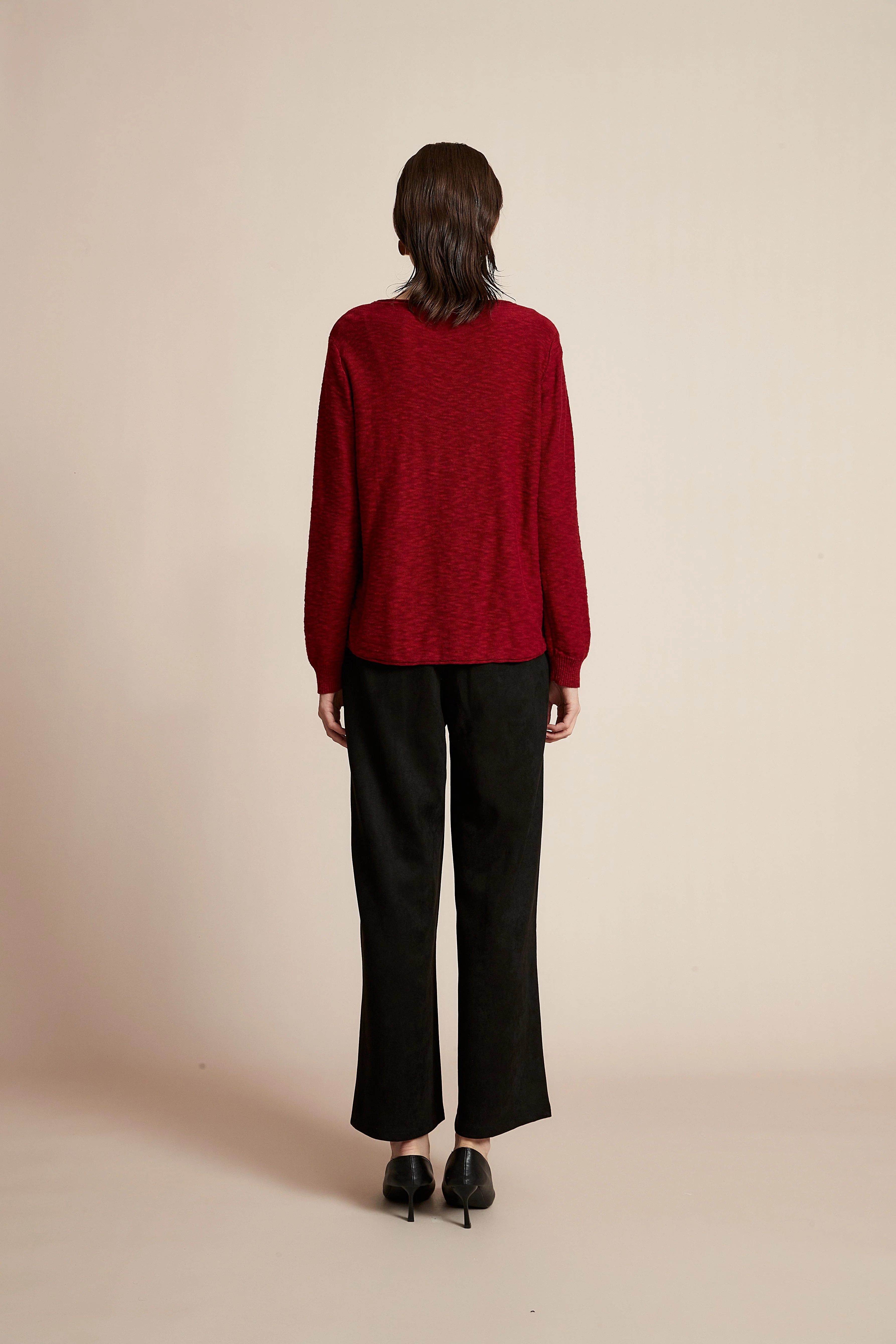 Plain Long Sleeve Top With Round Neck - Image 7