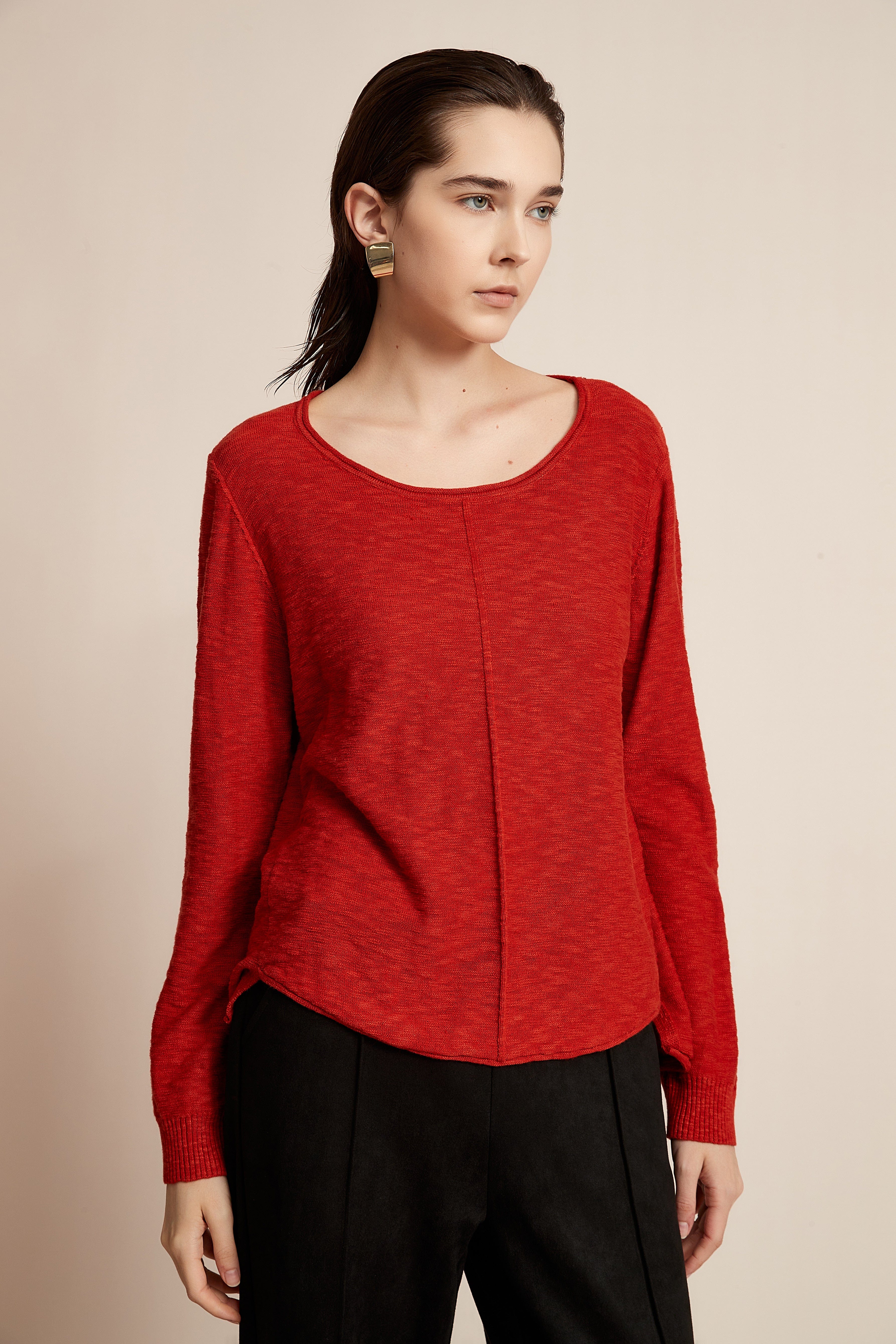 Winter Blouse with Round Neck and Long Sleeves - Image 3