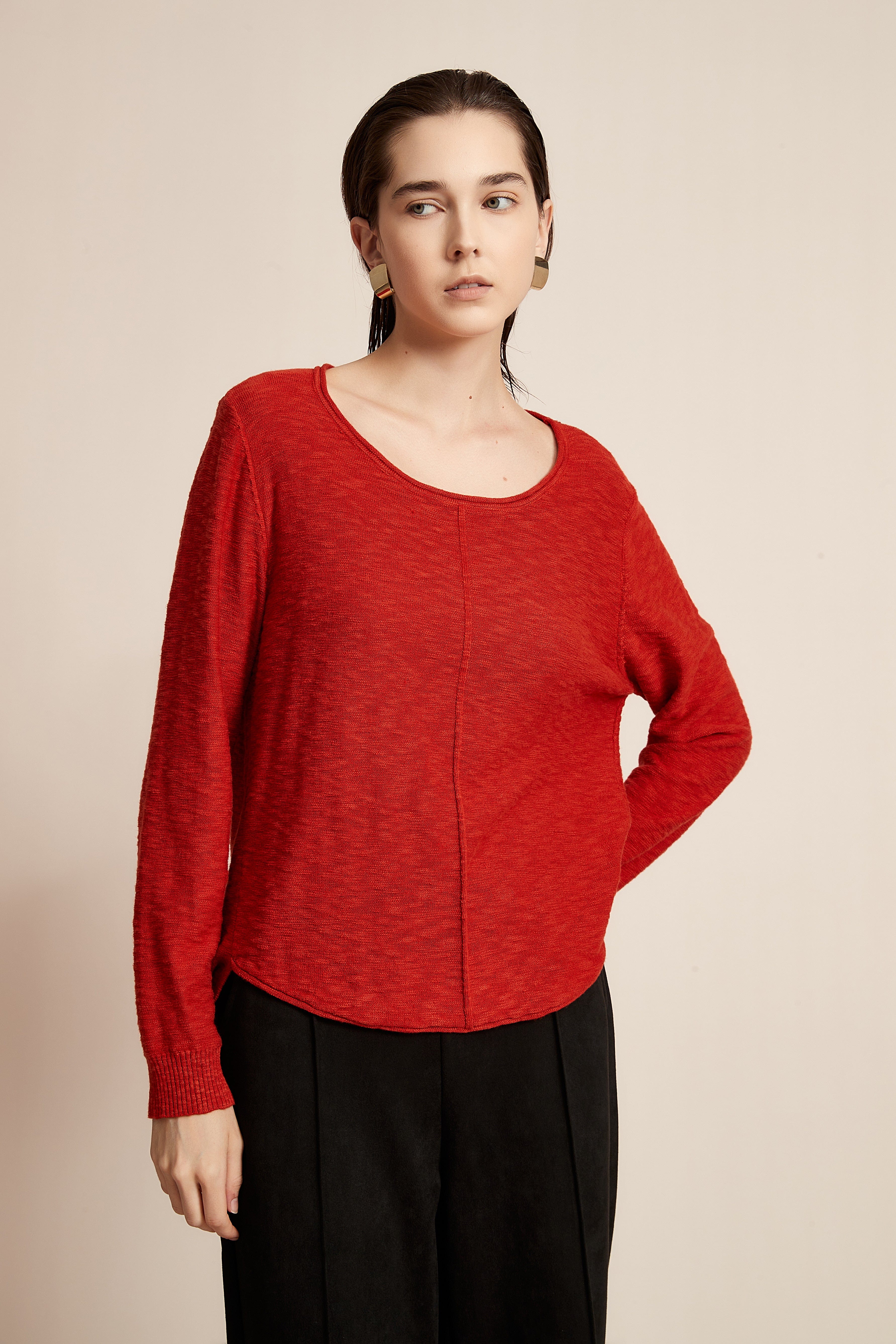 Winter Blouse with Round Neck and Long Sleeves - Image 4