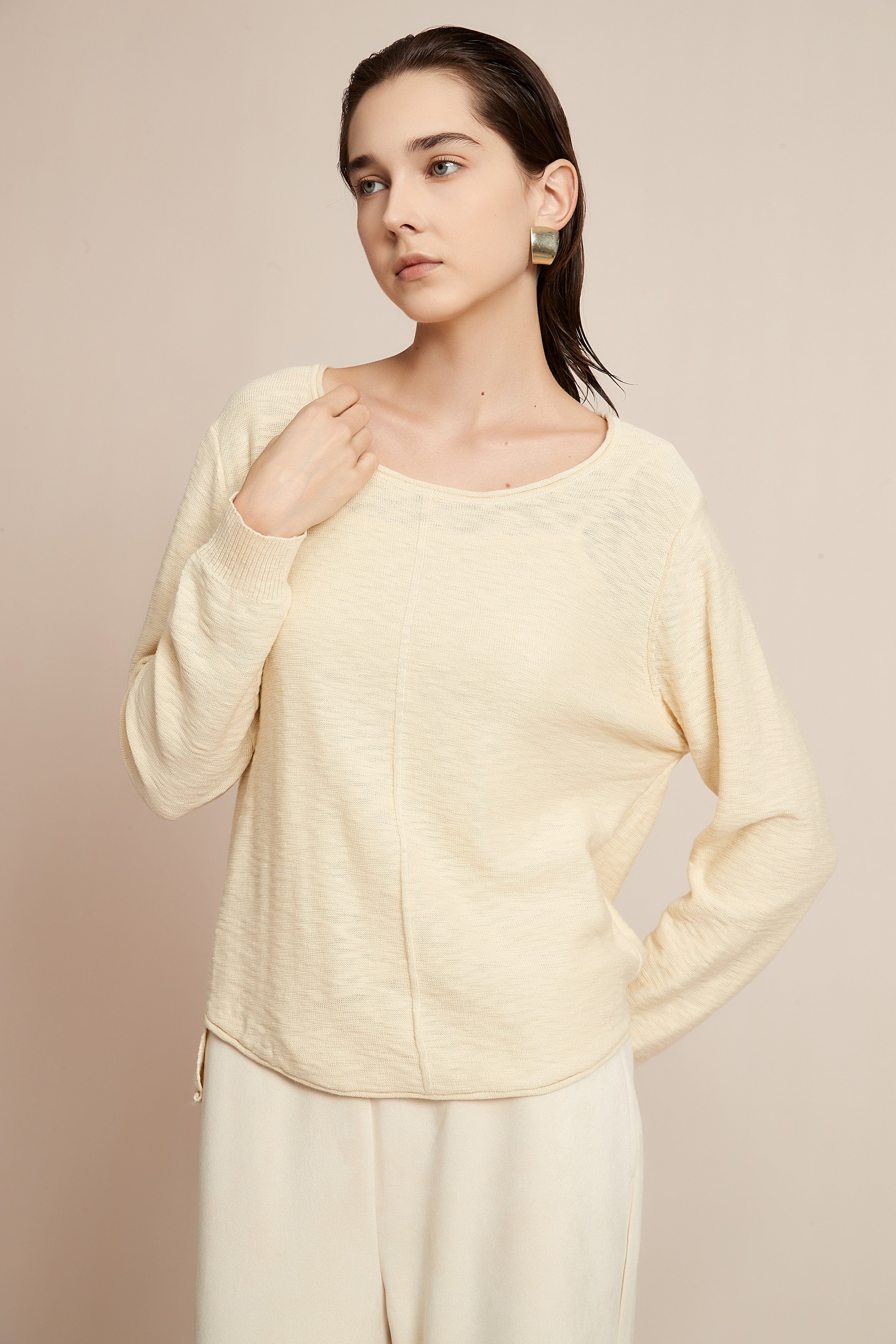 Shop Our Colorful Blouse: Solid Long Sleeve with Round Neck Style - Image 5