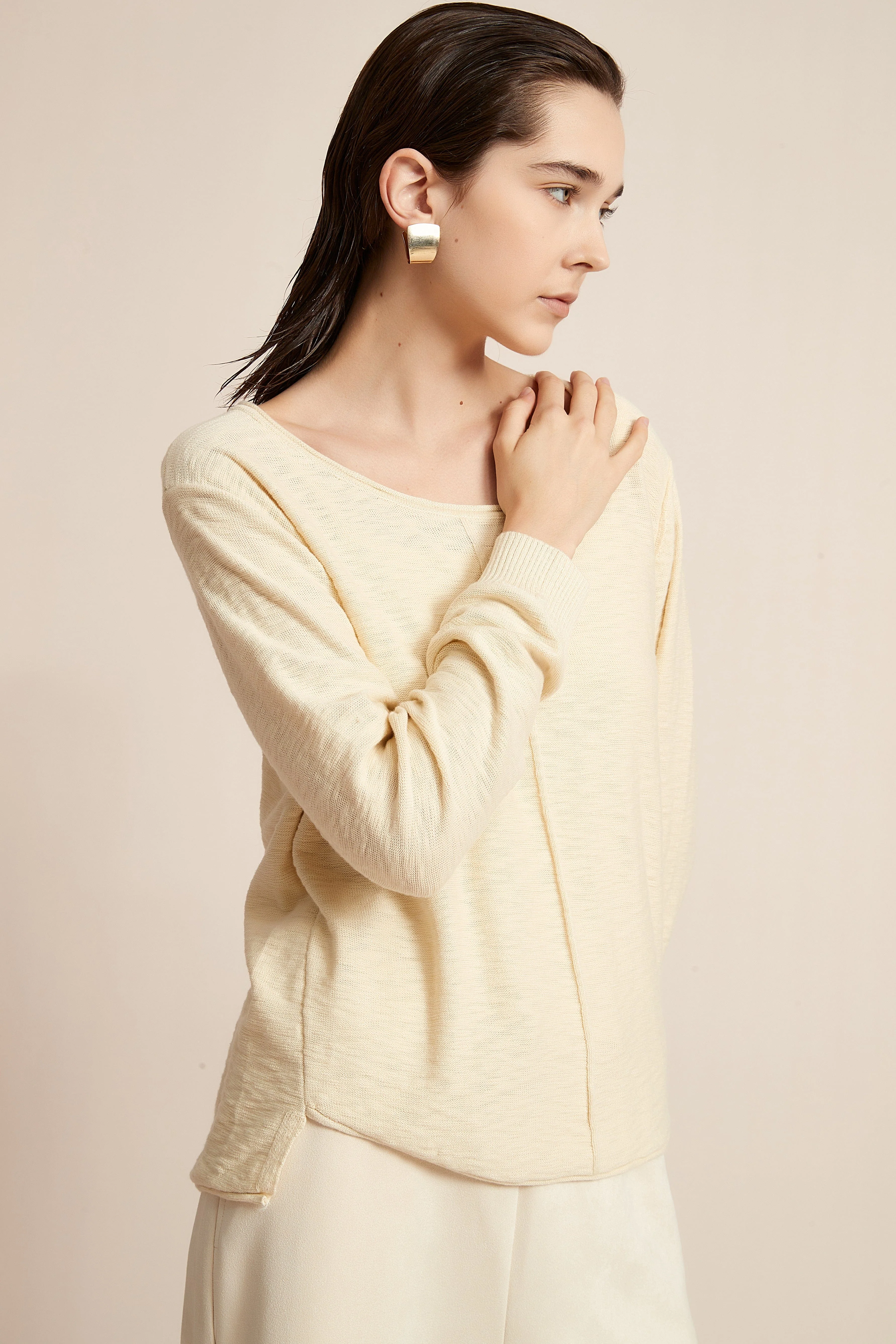 Shop Our Colorful Blouse: Solid Long Sleeve with Round Neck Style - Image 6