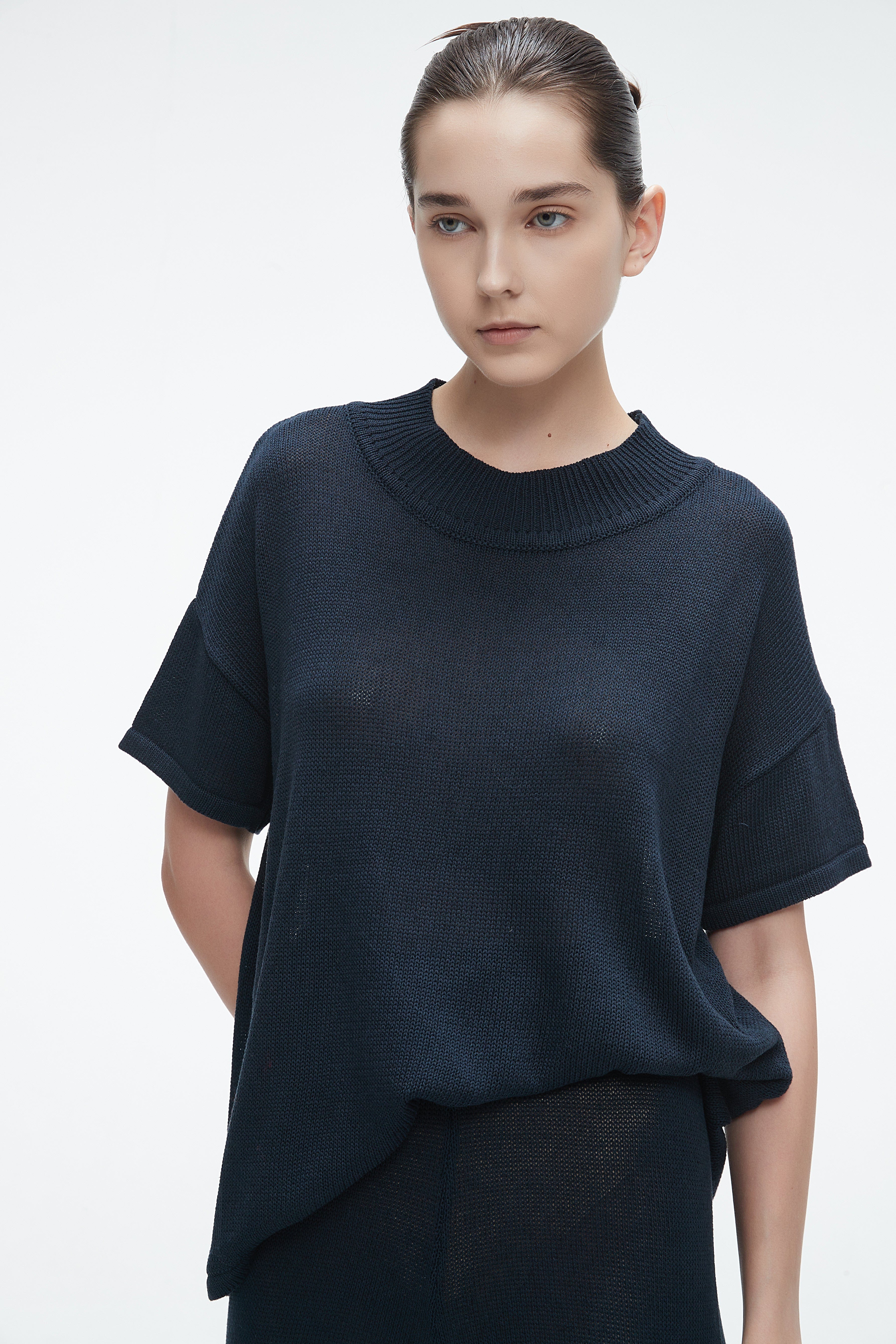 Plain Winter Sweater with Half Sleeves - Image 2