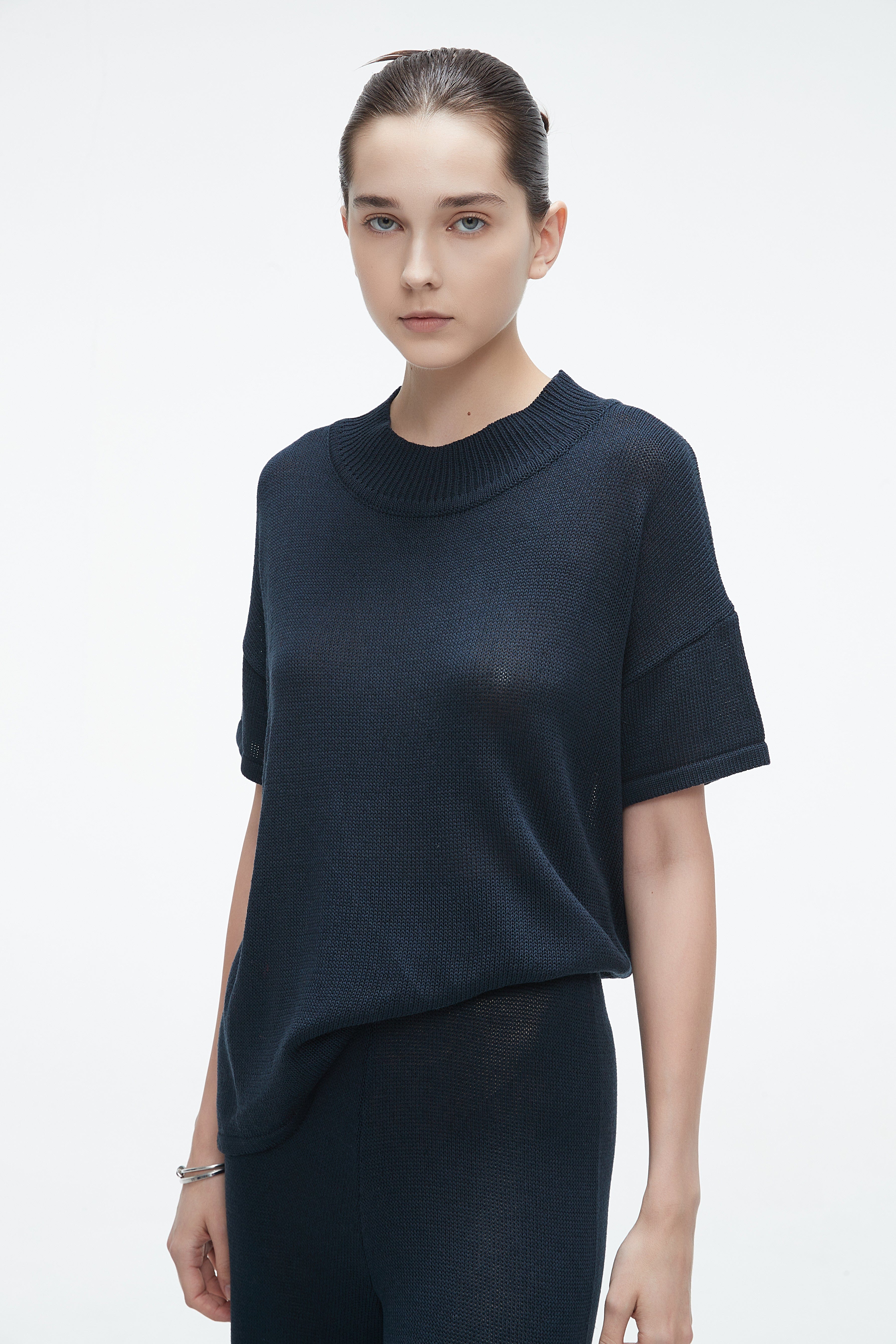 Plain Winter Sweater with Half Sleeves - Image 3