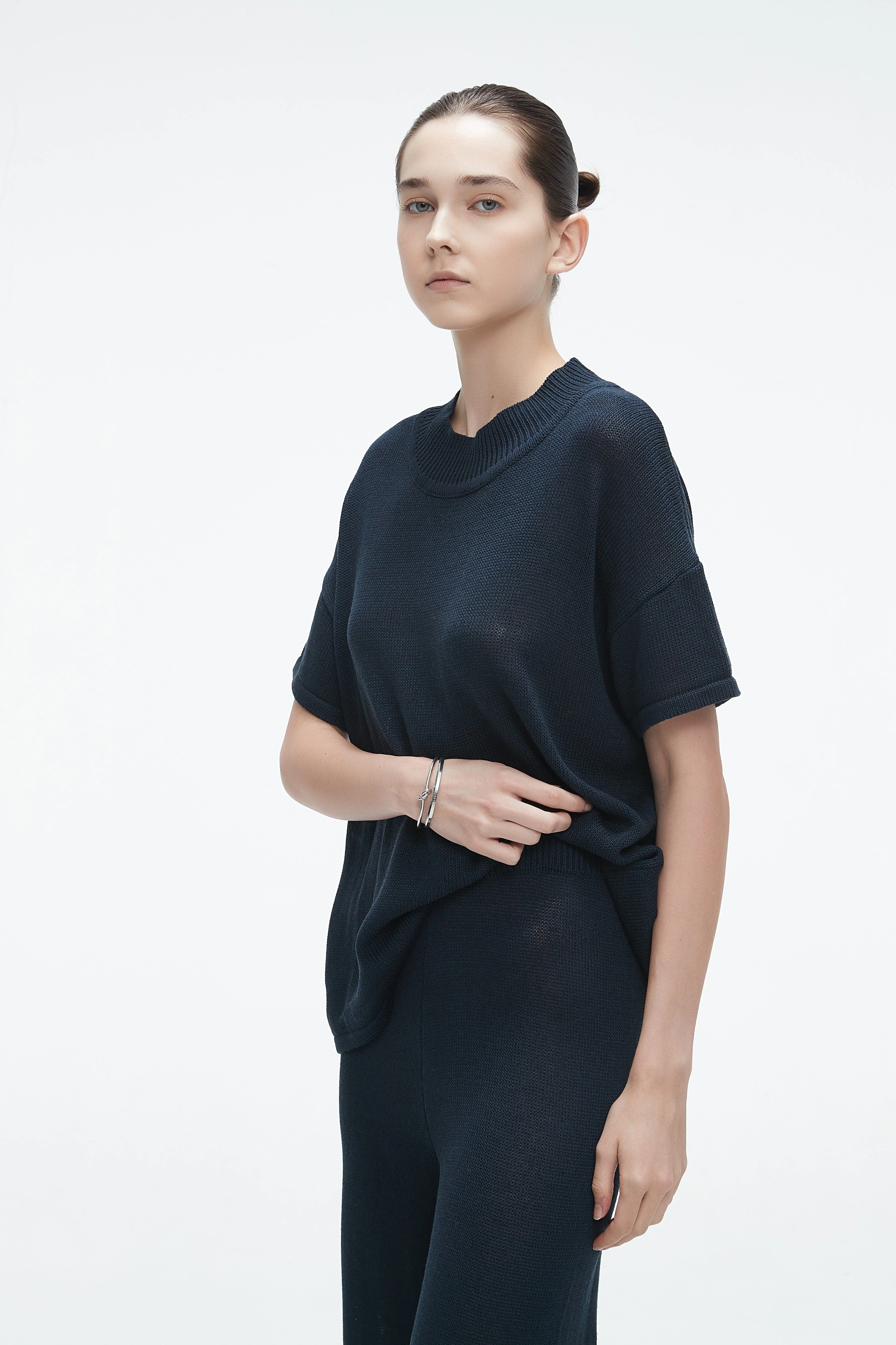 Plain Winter Sweater with Half Sleeves - Image 6