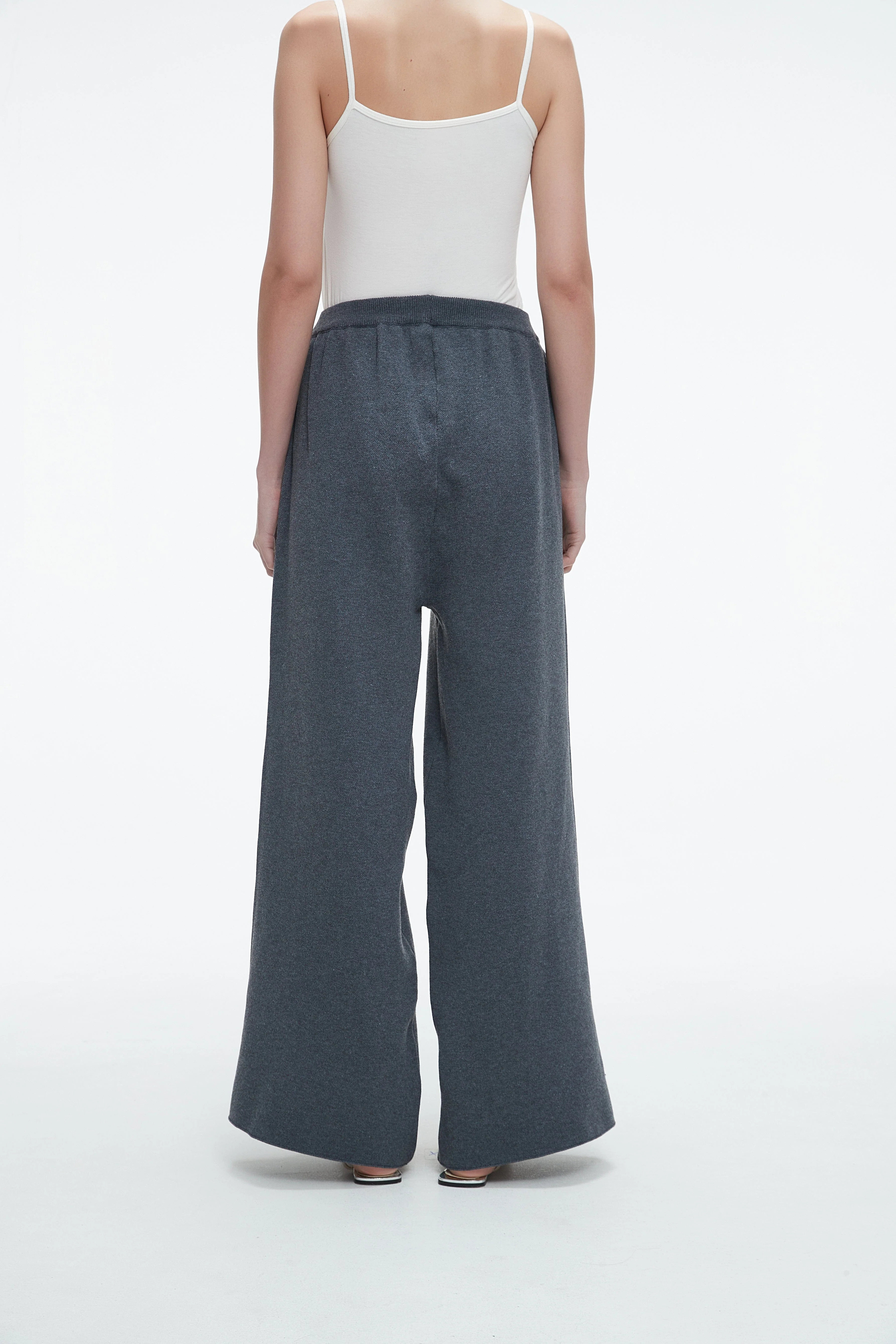 Plain Long Wide-Leg Pants - Image 6