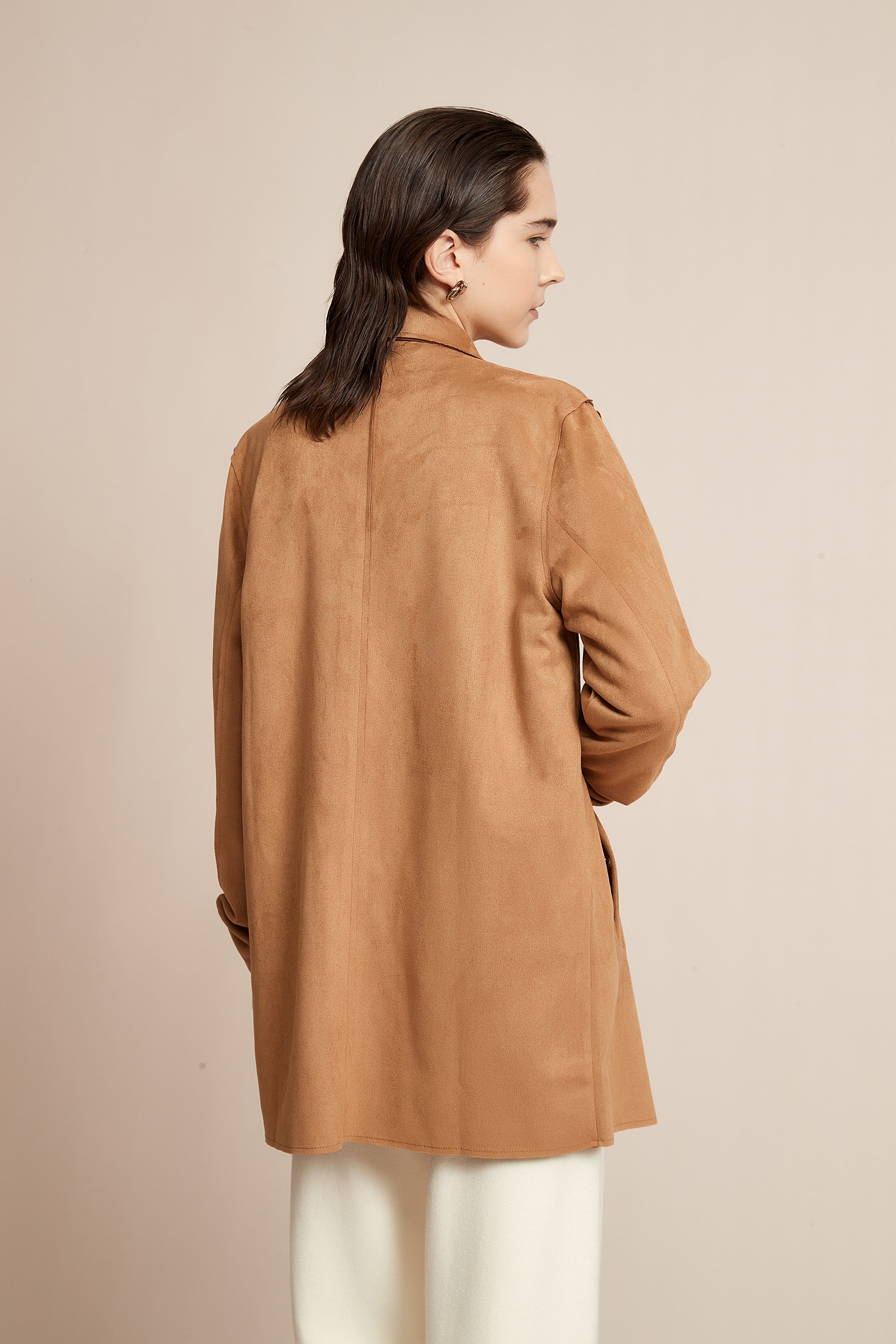 Open Jacket, Plain with Long Collar and Long Sleeves - Image 13