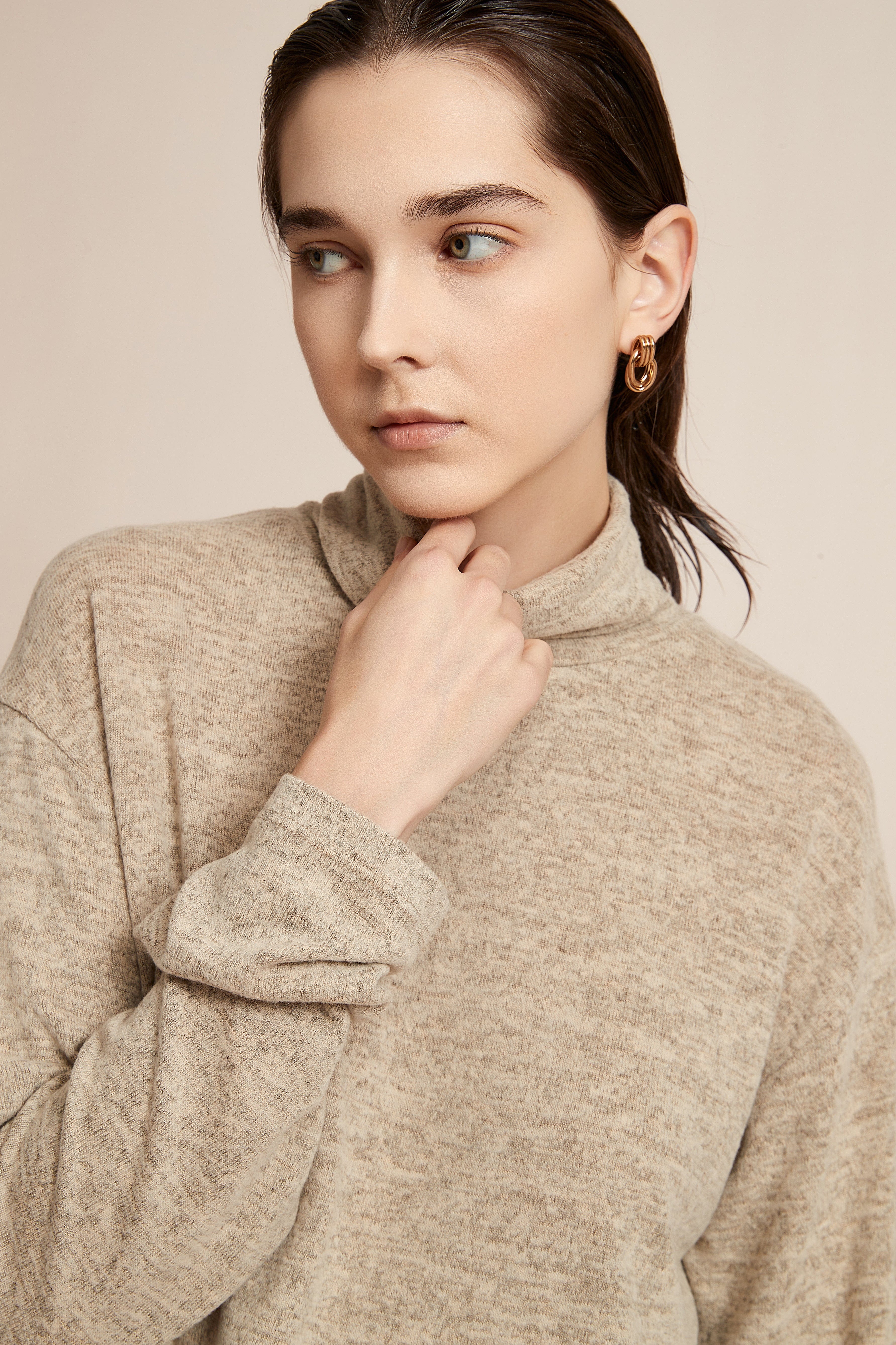 Long Winter Blouse With Long Sleeves And High Neck - Image 4