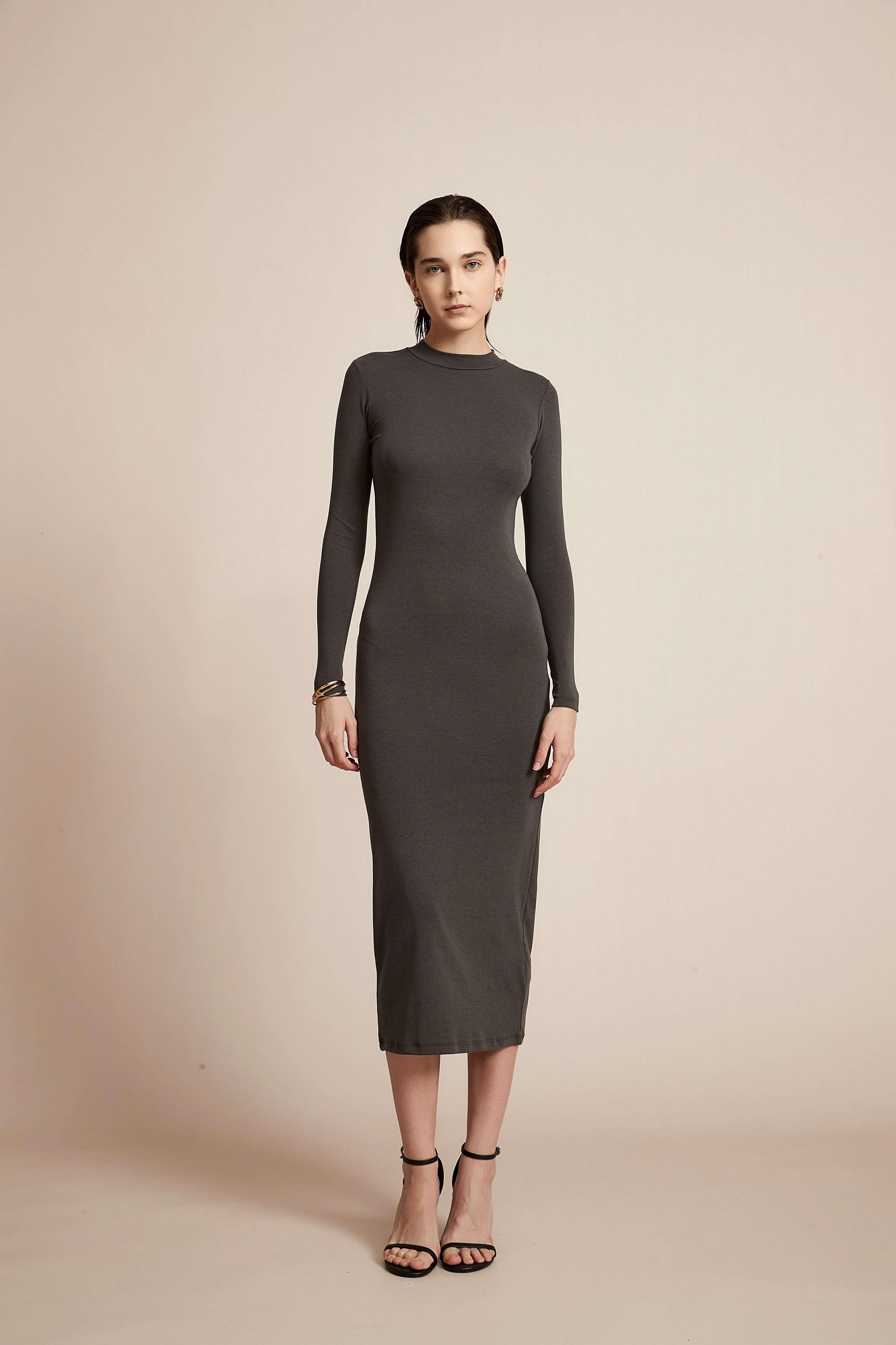 Solid Long Sleeve Dress for Work - Image 13