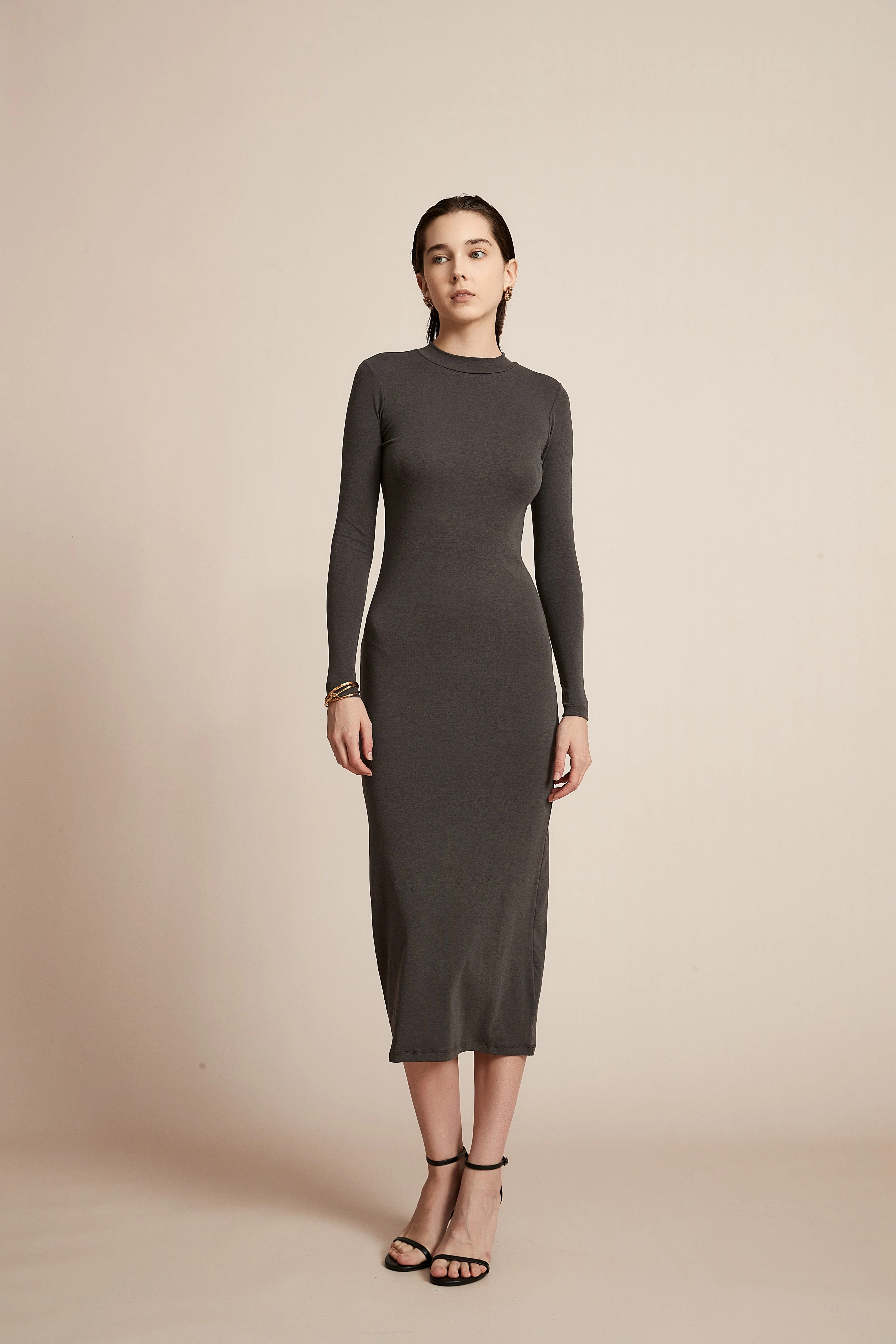 Solid Long Sleeve Dress for Work - Image 14